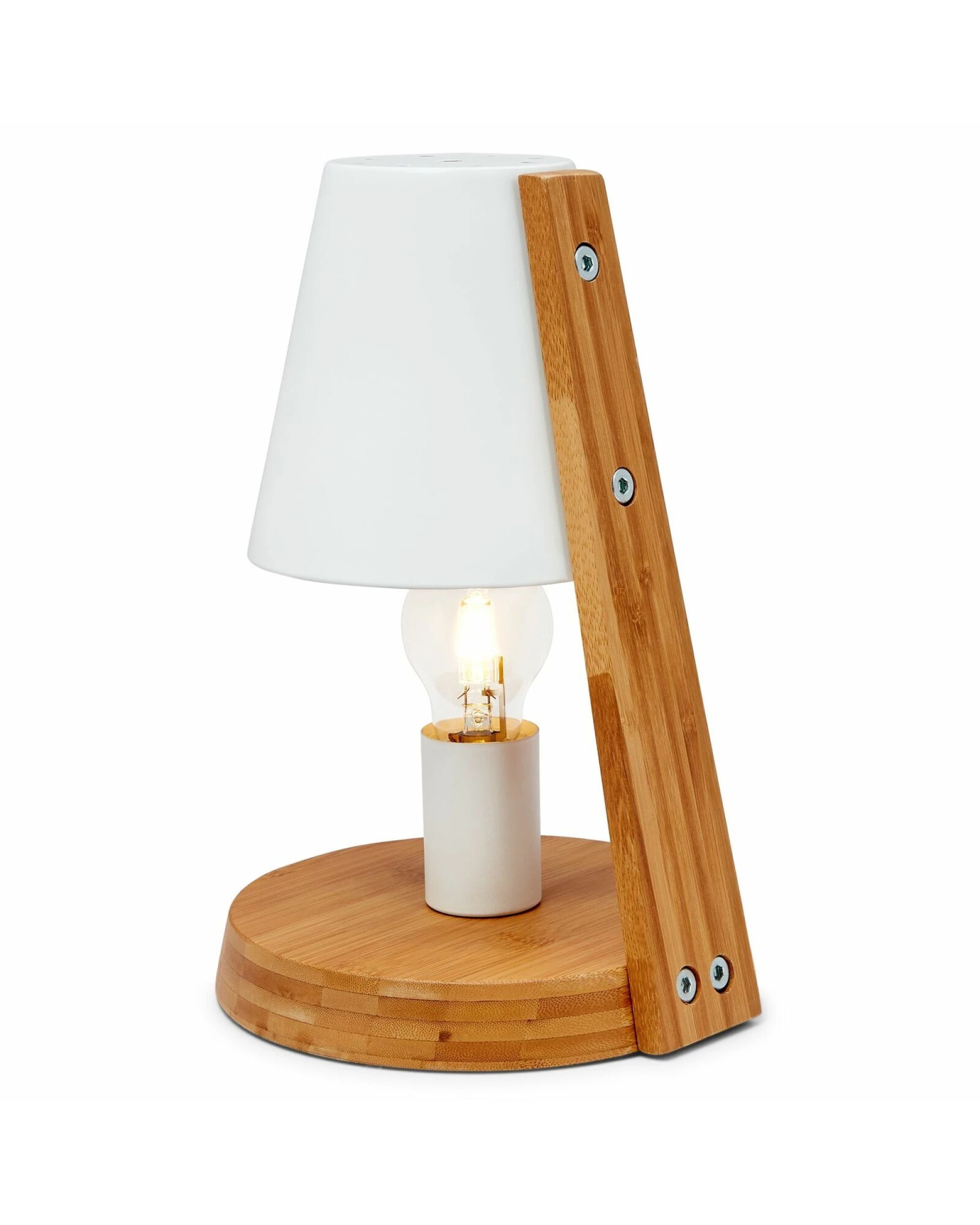 5 BR Home Modern Desk Lamp with Metal Shade and Wooden Base, 5 of 7