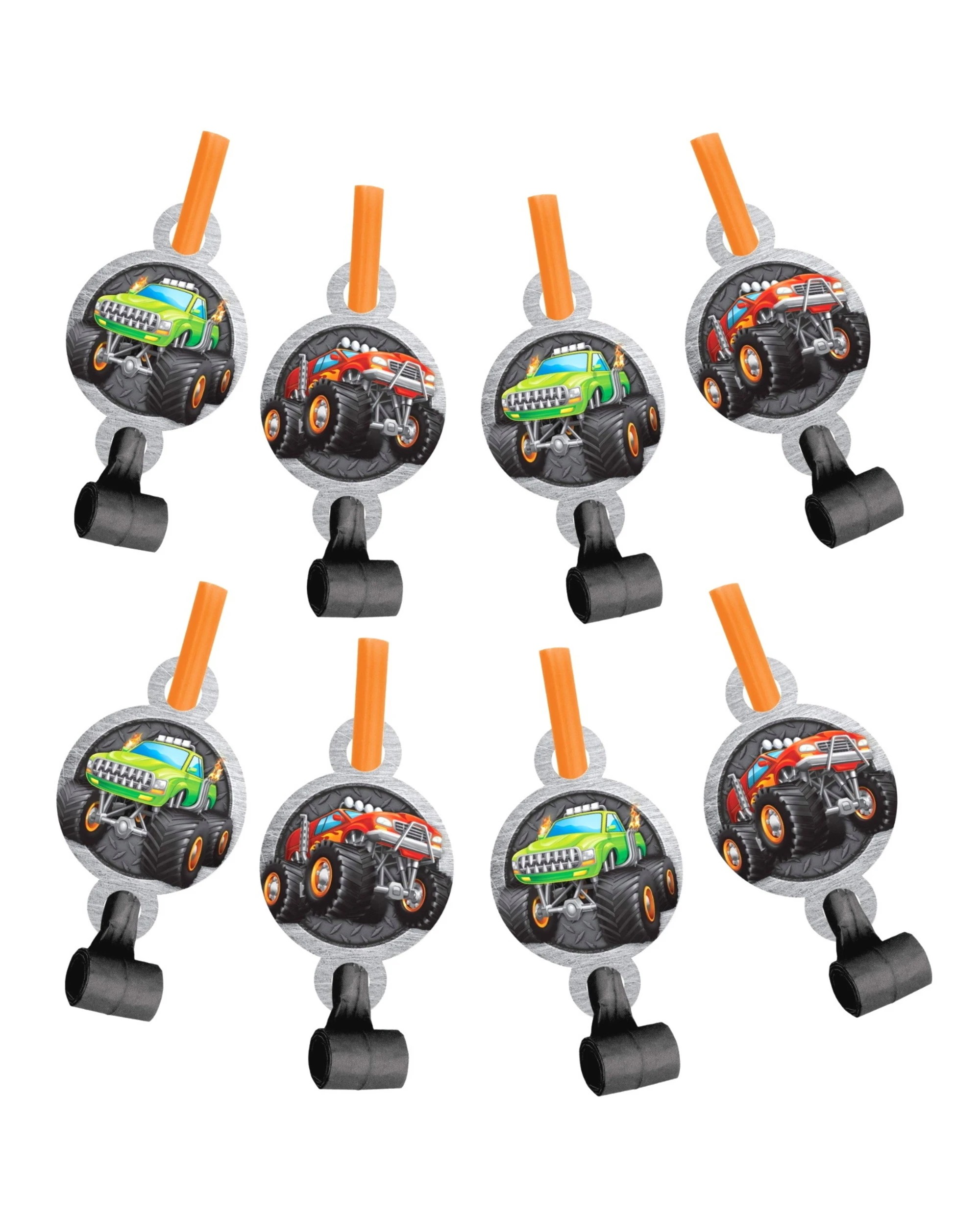 1 Creative Converting Monster Truck Rally Blowers Pack of 8, 1 of 1