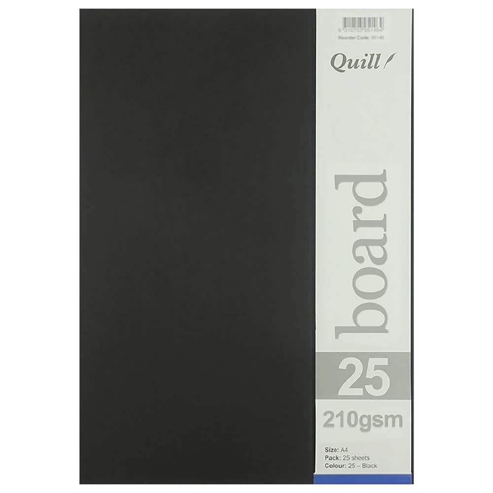 3 Quill A4 210gsm Board Black 25 Pack, 3 of 4