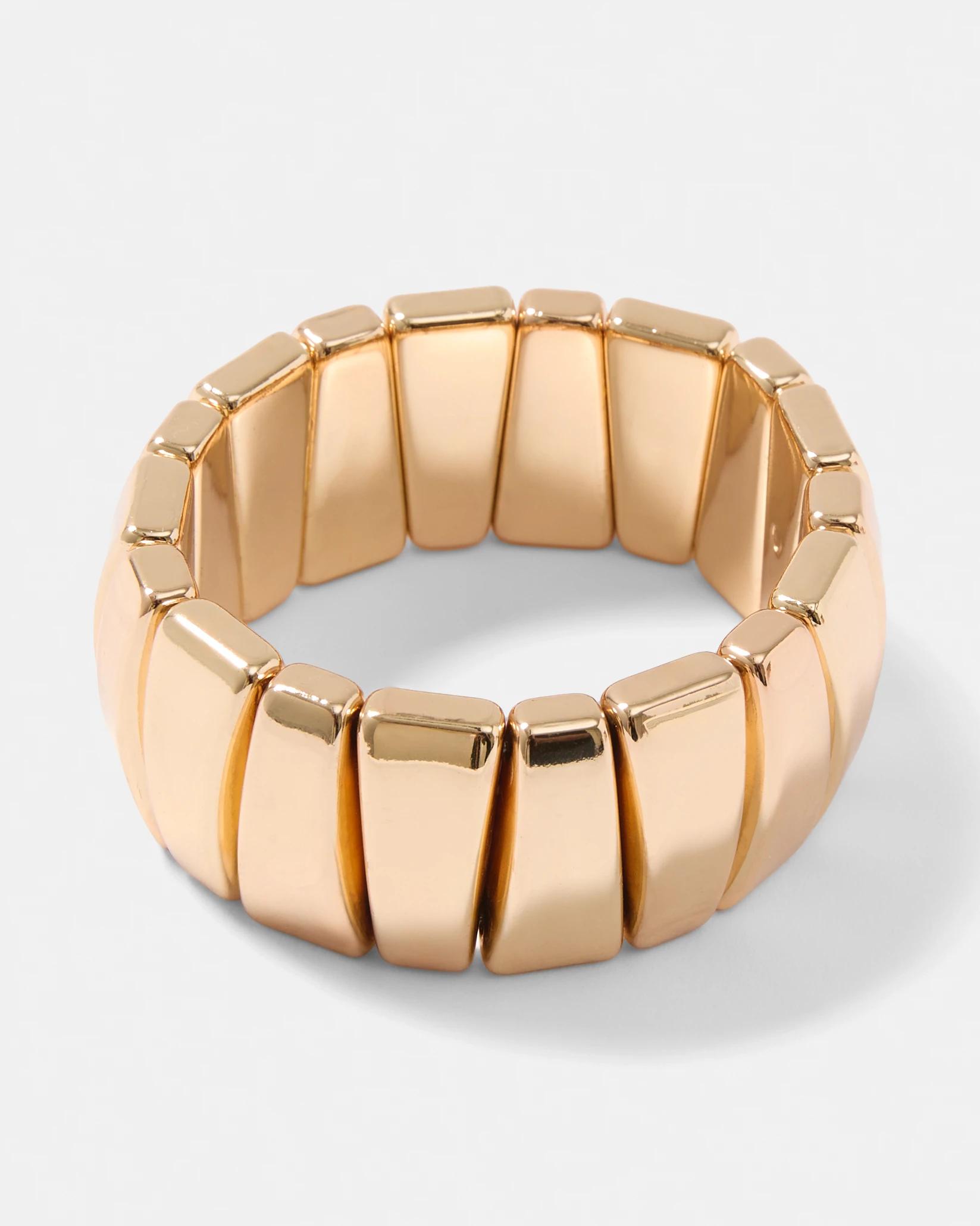 1 Chunky Stretch Bracelet - Gold Tone Gold, 1 of 5