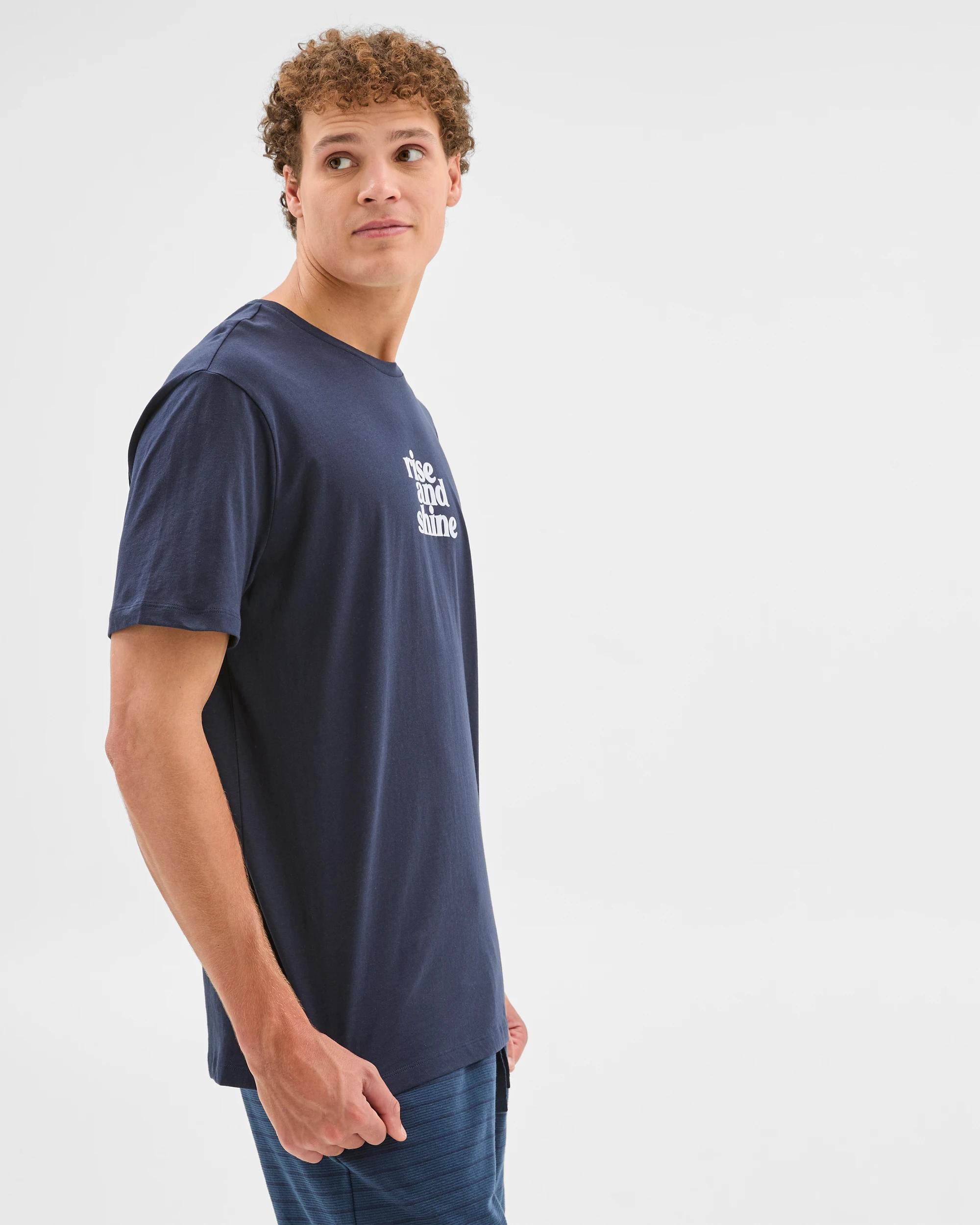 3 Australian Cotton Mens  Sleep T-shirt - Maxx NAVY BLAZER, 3 of 6