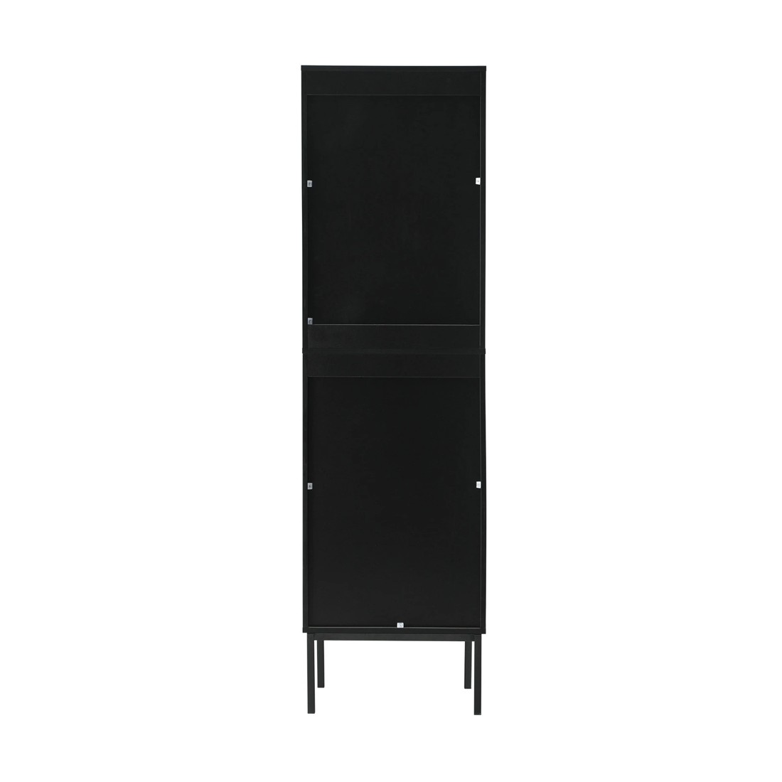 7 Oikiture Storage Cabinet Tall Slim Cupboard Tempered Glass Door
 - Black, 7 of 9