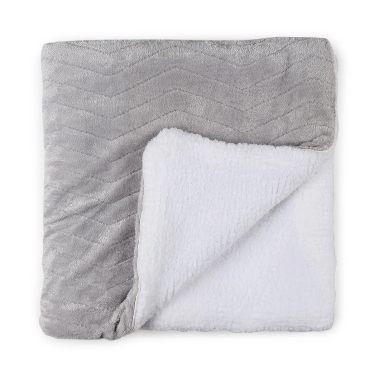 1 Plush Blanket - Grey, 1 of 4