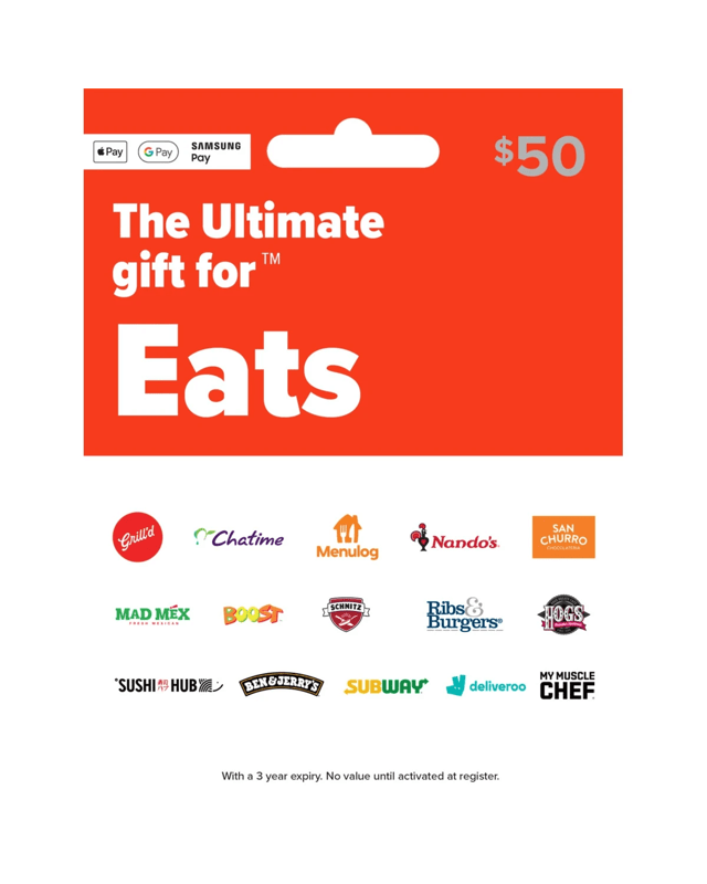 The Ultimate Gift for Eats $50 Gift 