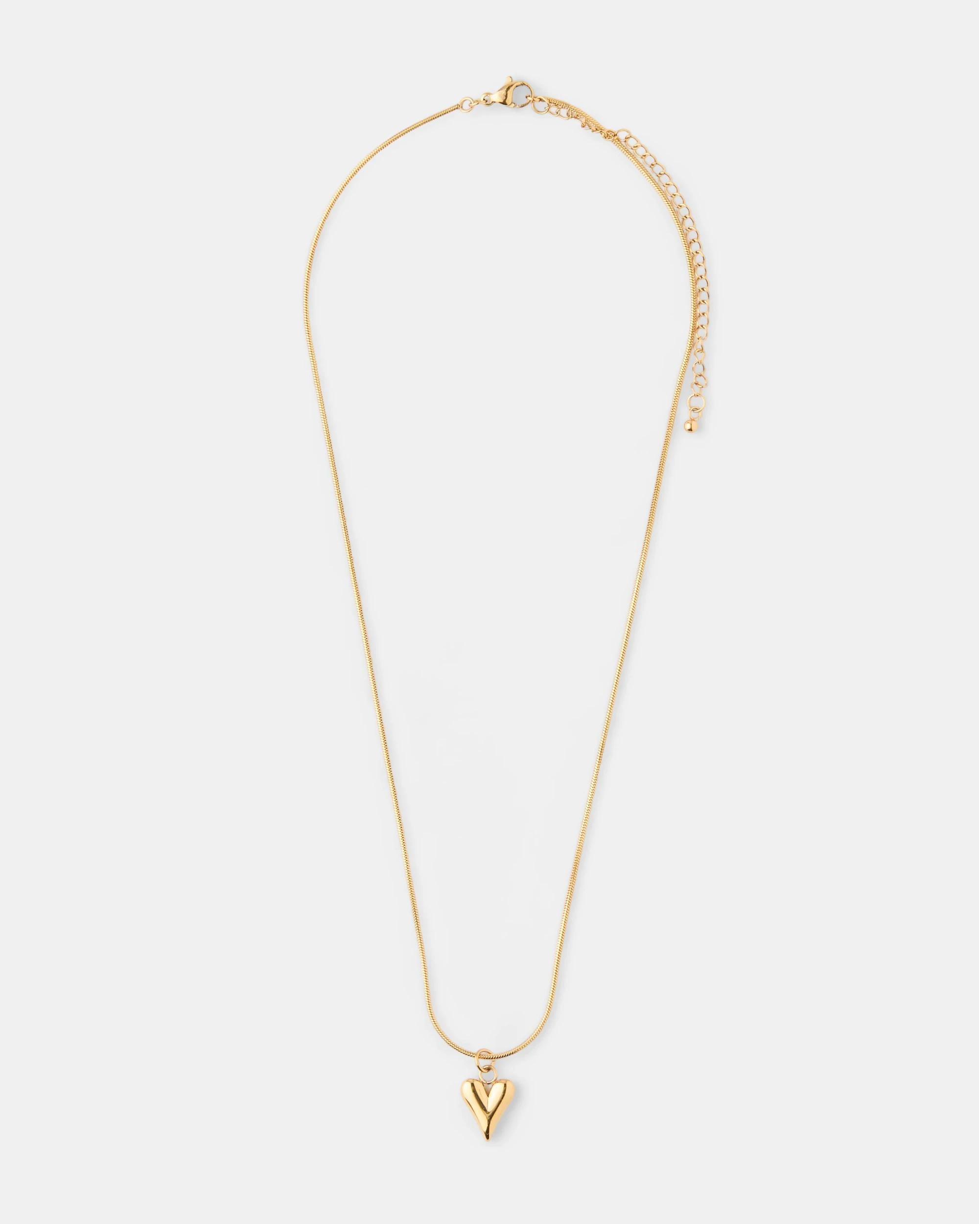 2 Waterproof Stainless Steel Heart Necklace - Gold Tone Gold, 2 of 4