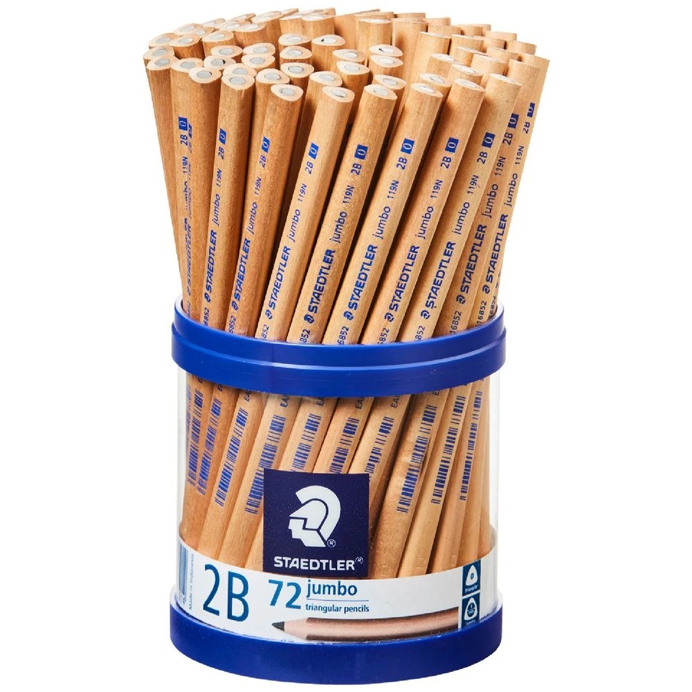 1 Staedtler Natural Jumbo Triangular Graphite Pencil 2B 72 Pack, 1 of 2