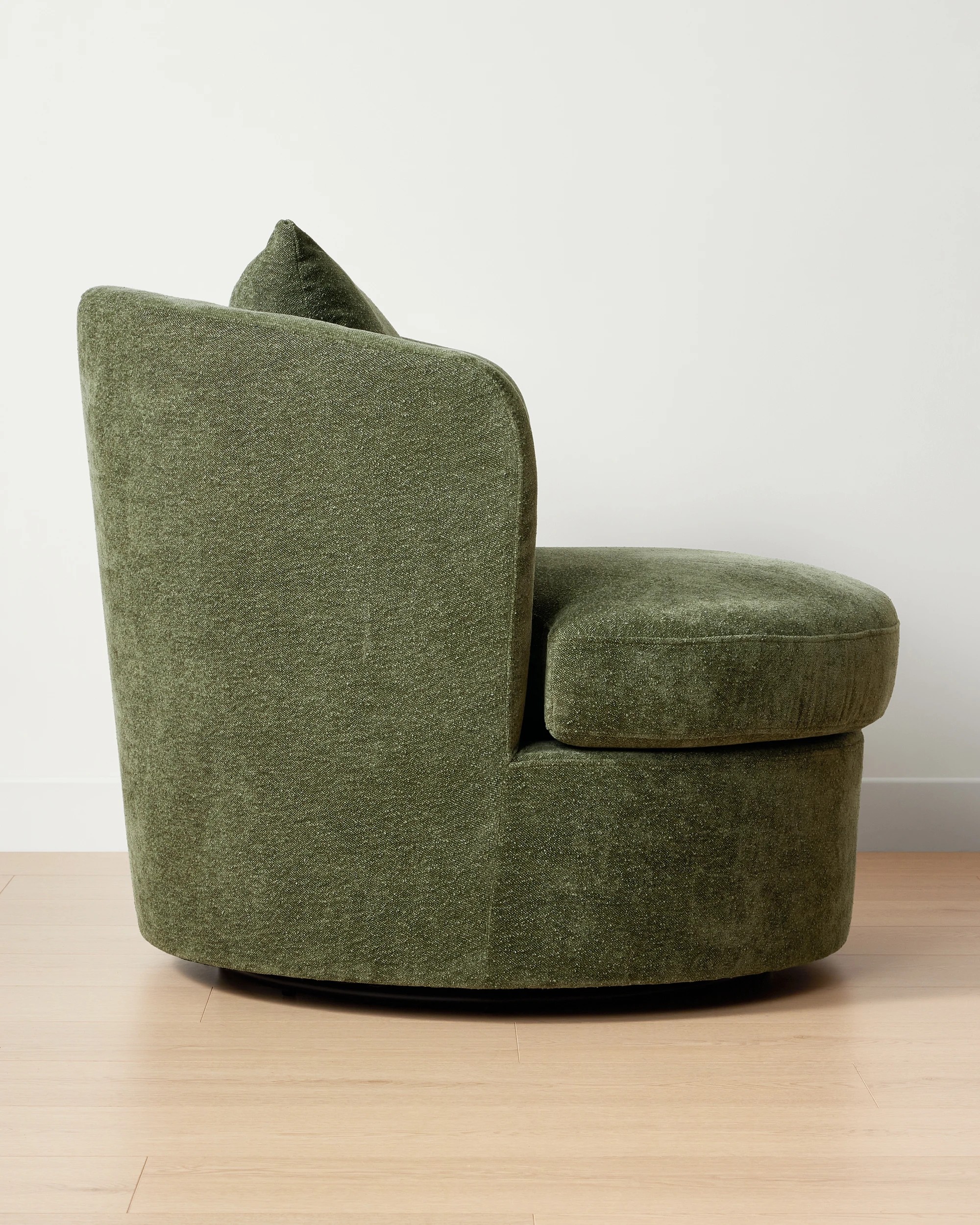 4 Chenille Swivel Chair - Green, 4 of 9