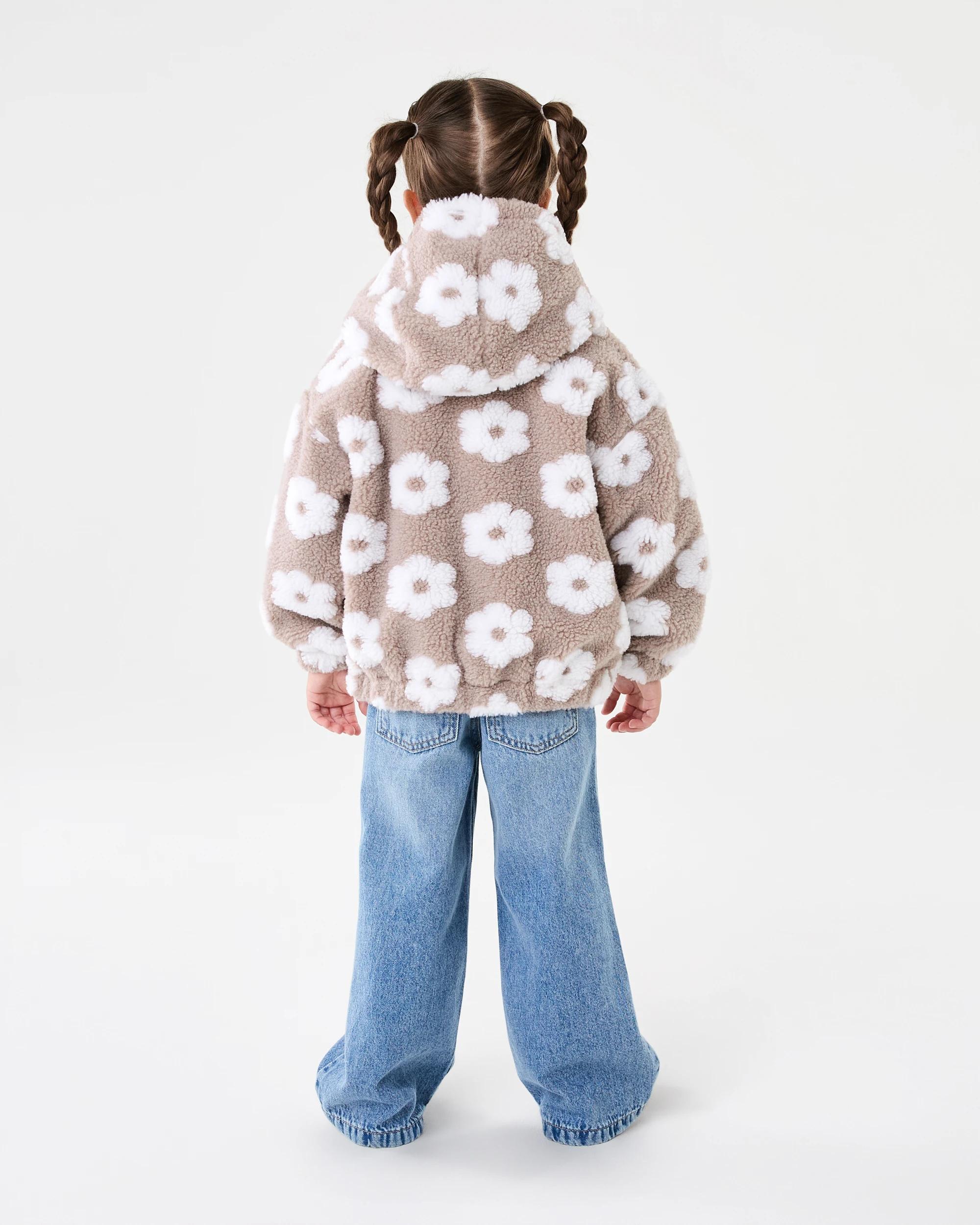 10 Sherpa Lined Zip Through Hoodie Brwn Florl, 10 of 10