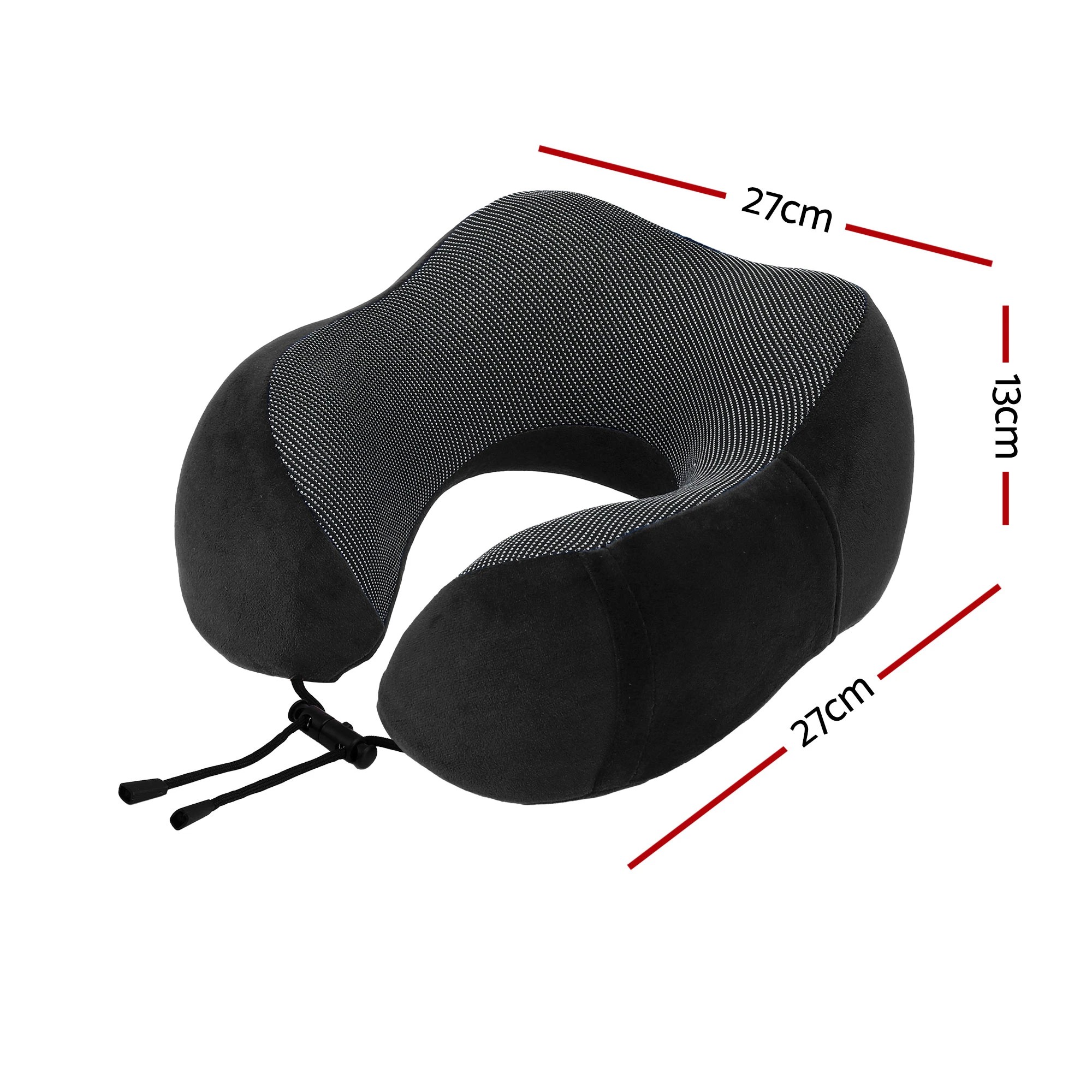 2 Wanderlite Travel Pillow for Airplanes Memory Foam Neck Pillows with Storage Bag - Black, 2 of 5
