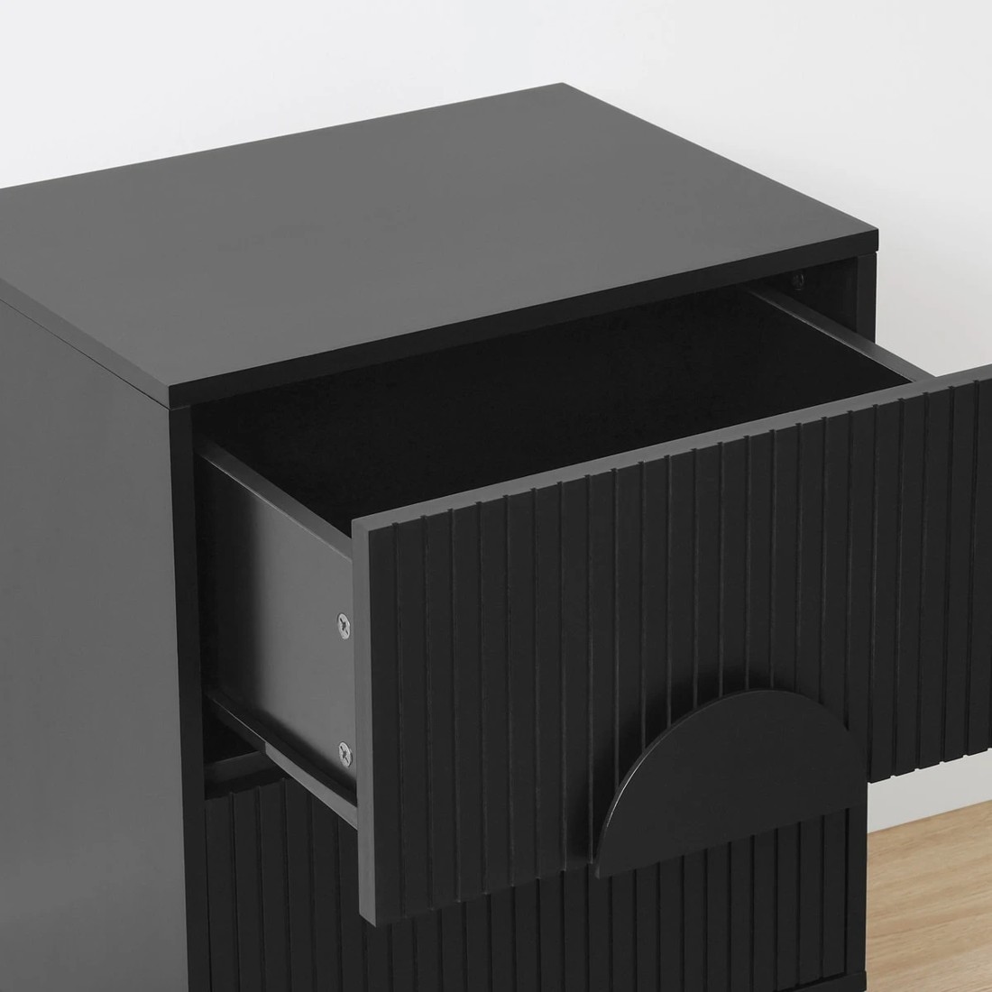 6 Stevie 2 Drawer Bedside Table - Black, 6 of 9