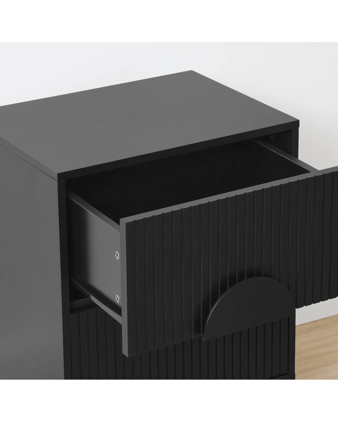 6 Stevie 2 Drawer Bedside Table - Black, 6 of 9