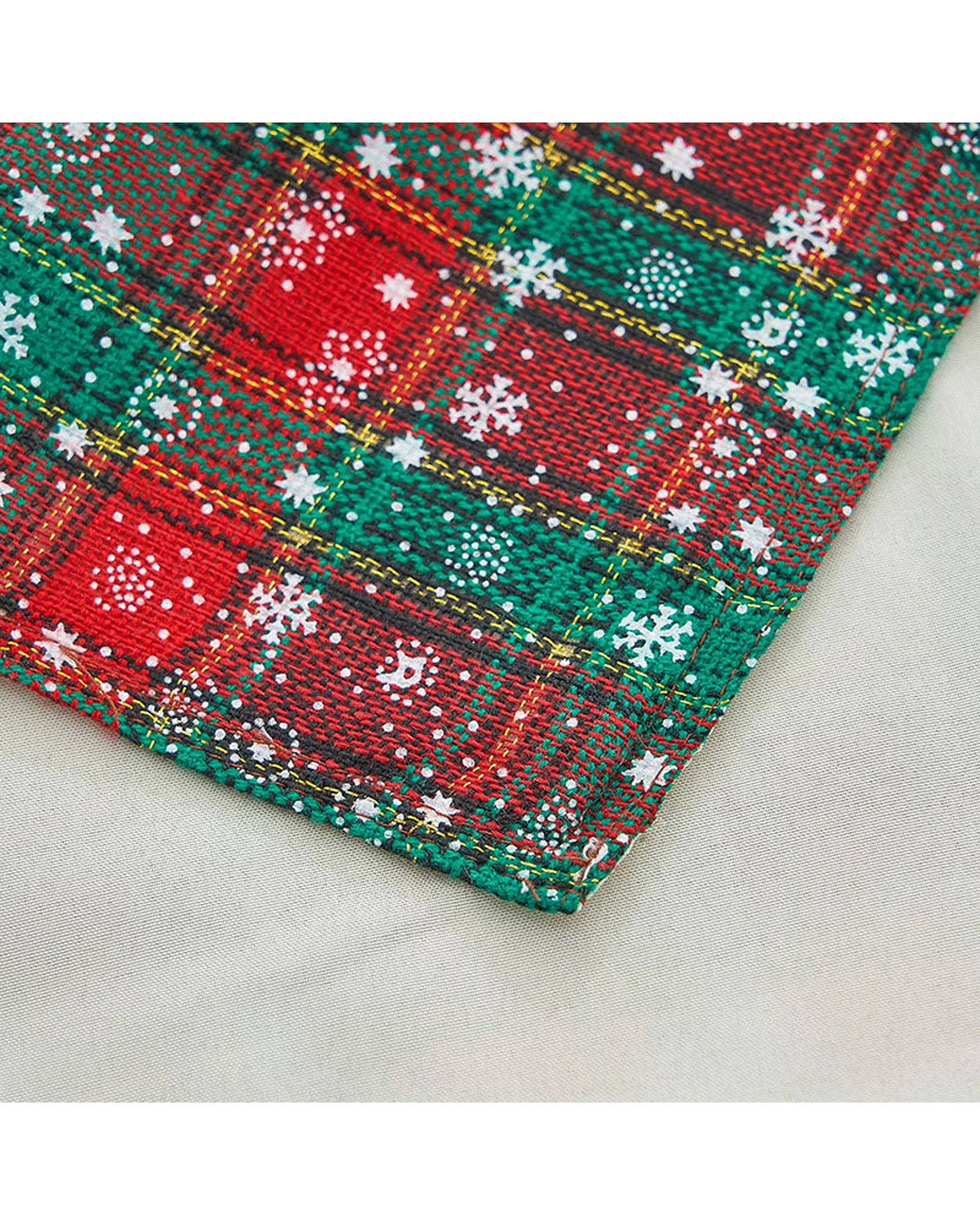 4 Cotton More Christmas Pattern Polyester Dining Table Runner 220x30cm - Green, 4 of 4
