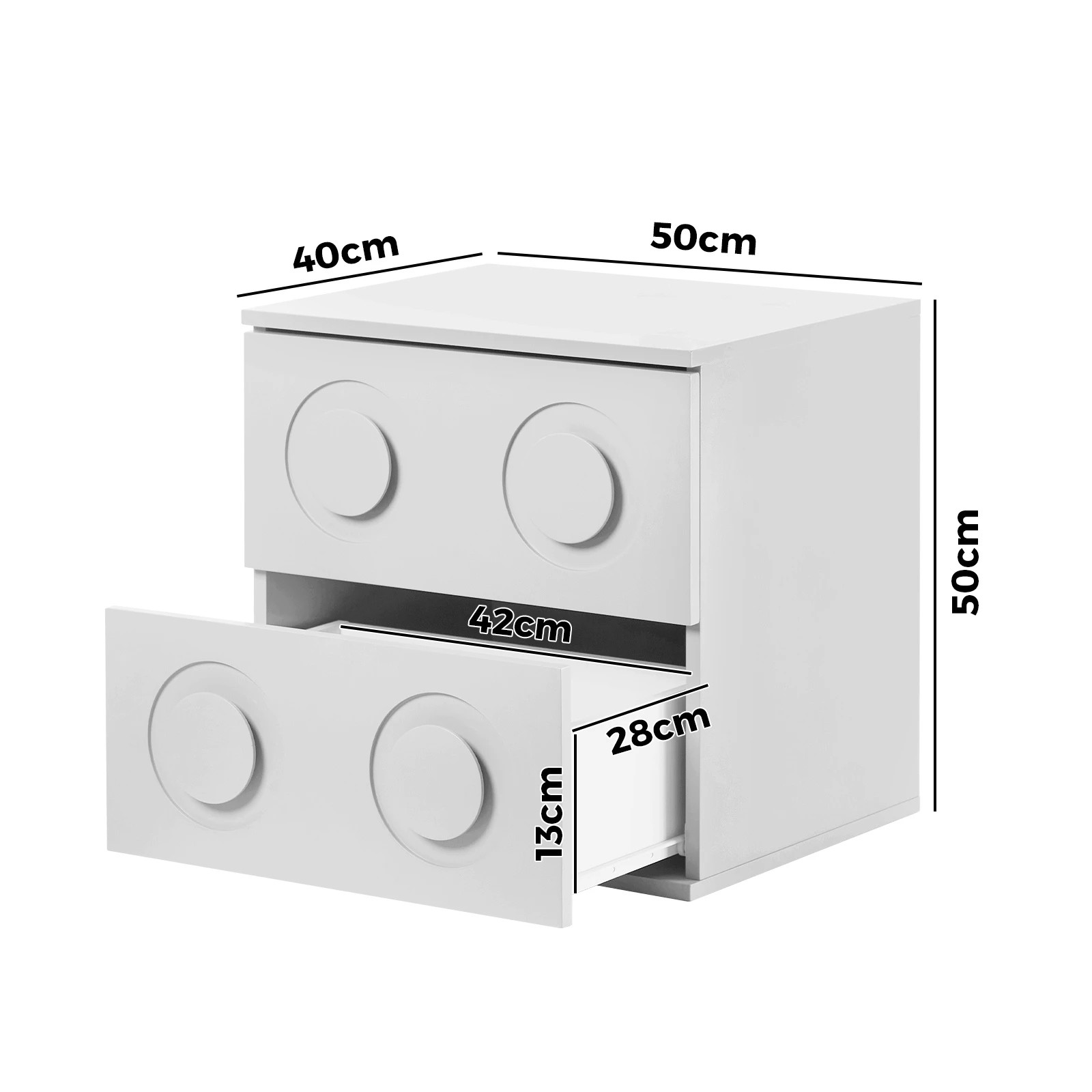 7 Oikiture Bedside Table 2 Drawers Nightstand, 7 of 8
