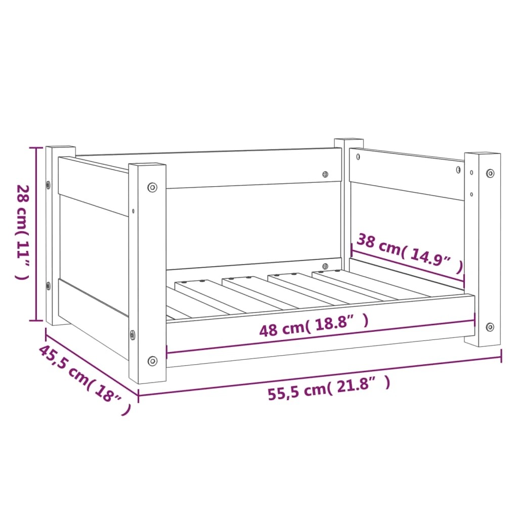 6 vidaXL Dog Bed Pine Wood - White, 6 of 6