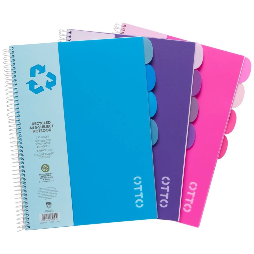 5 Otto A4 5 Subject Notebook 250 Page Blue, 5 of 5