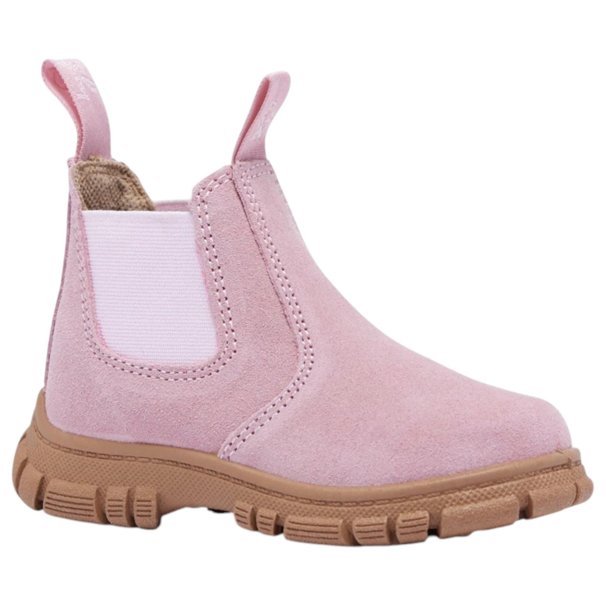 3 Grosby Ranch Boots Pink Toddler Infant Girls Kids Leather Slip On Shoes PINK, 3 of 4
