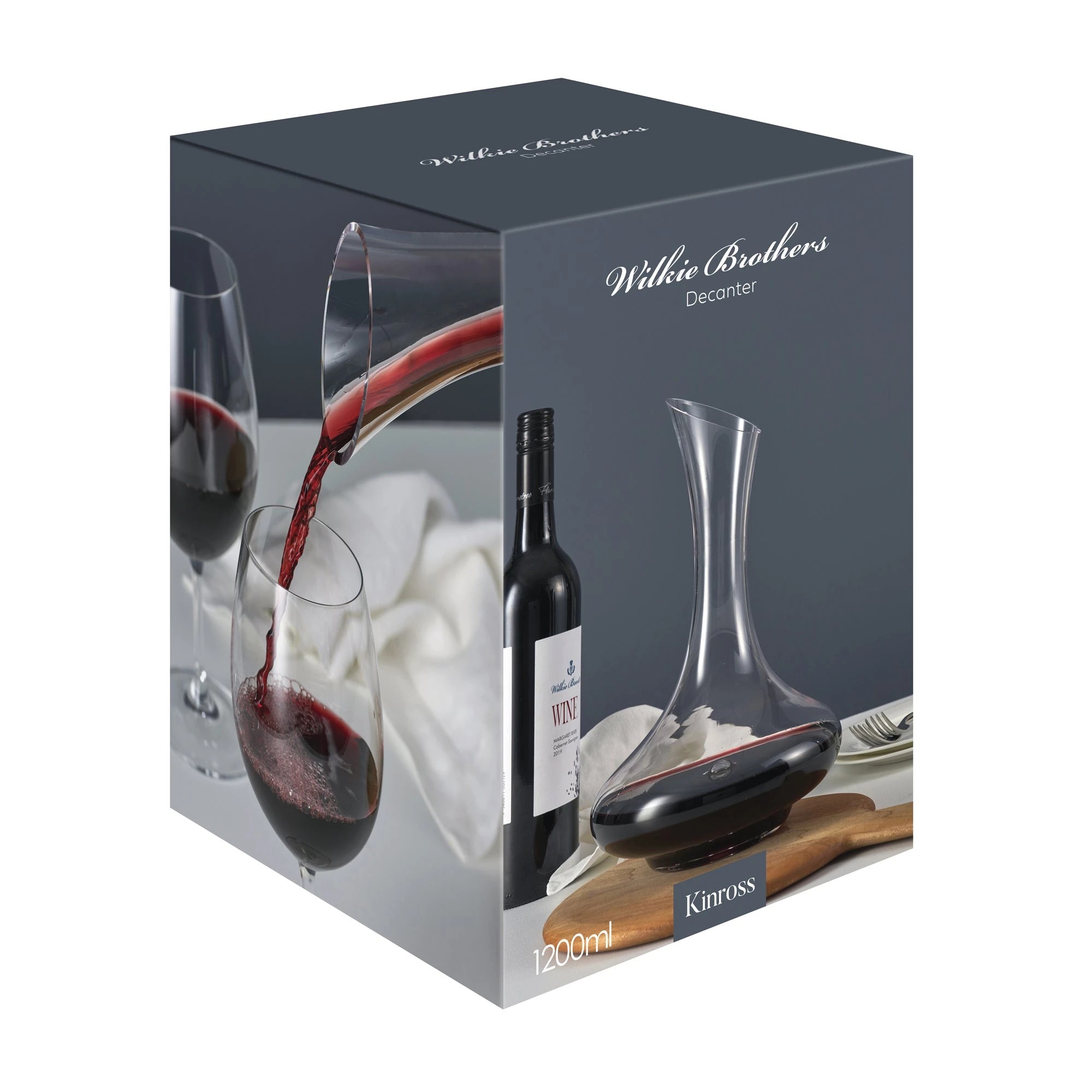 2 Wilkie Brothers Kinross 1.2L Glass Wine Decanter - Clear, 2 of 6