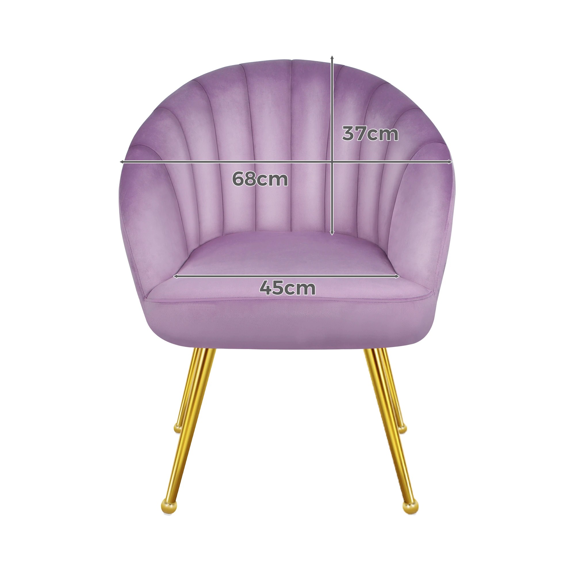 6 Alfordson Armchair Lounge Chair Accent Tub Chair Sofa Couch Velvet - Purple, 6 of 9