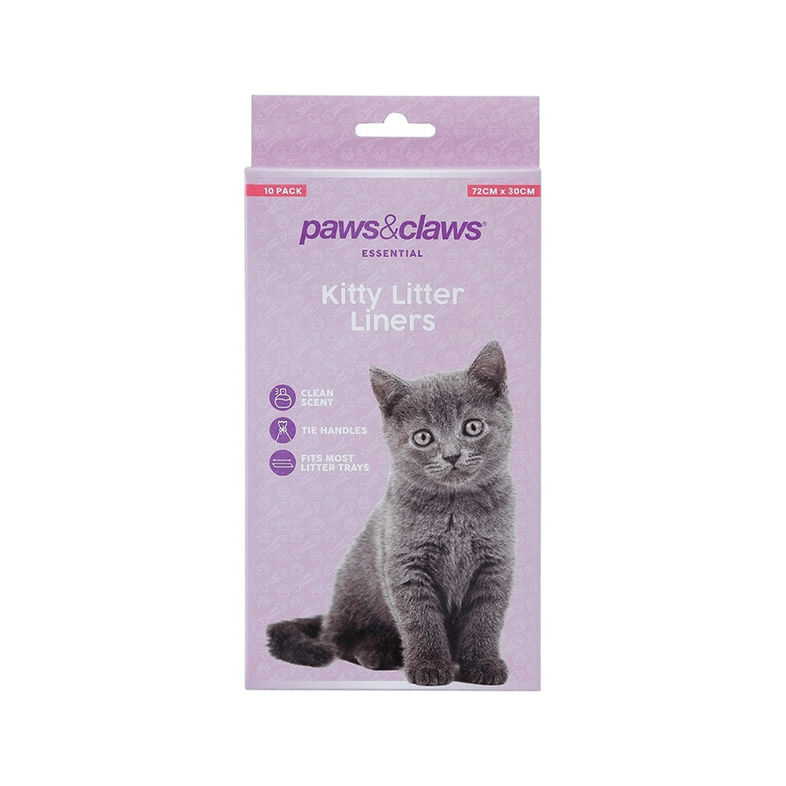 1 Paws And Claws 10 Pack 72cm Scented Kitty Poo Cleaning Liners For Cat Litter Trays
 - Multi, 1 of 2