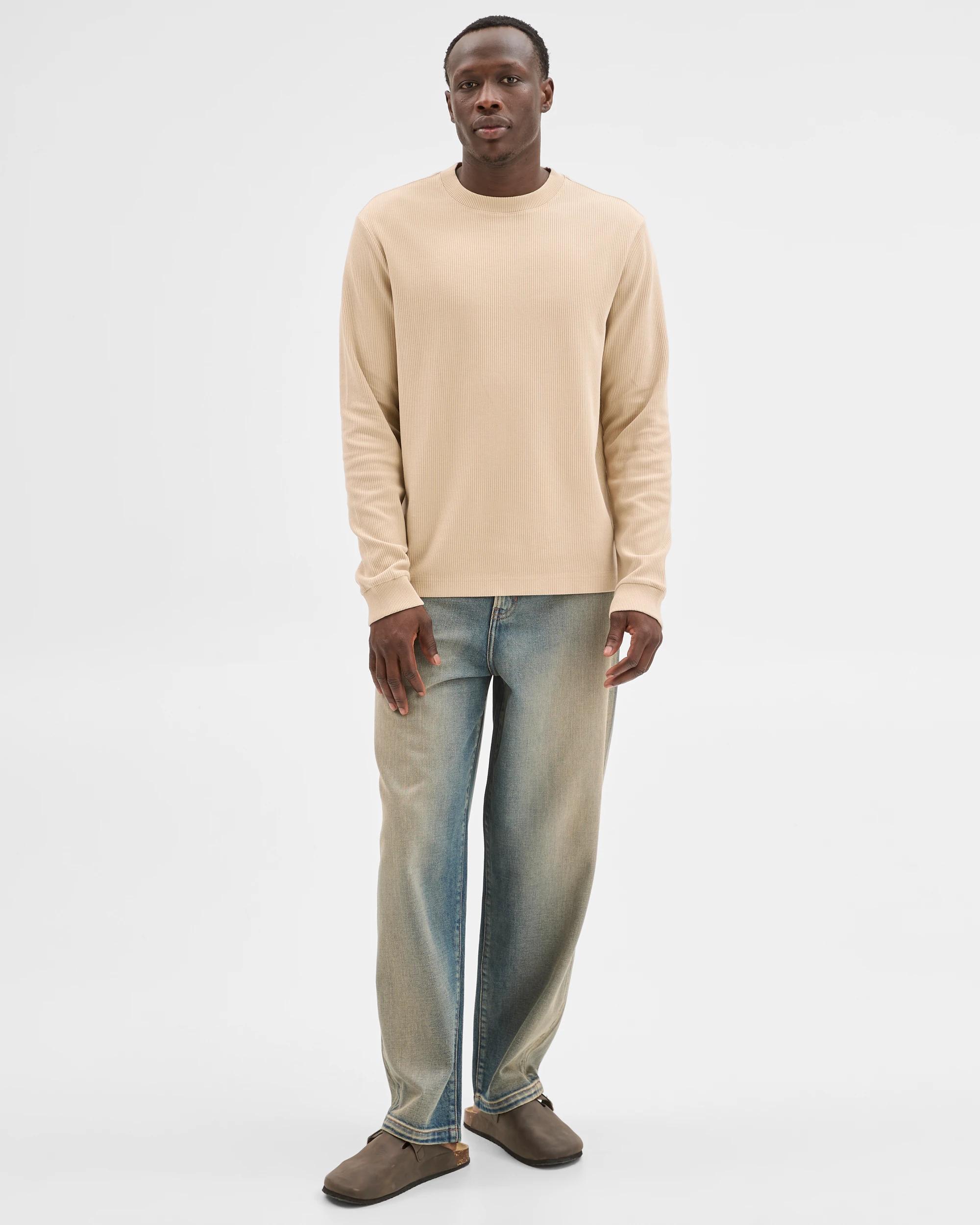 2 Commons Australian Cotton Relaxed Heavyweight Textured T-Shirt ACID SAND, 2 of 6