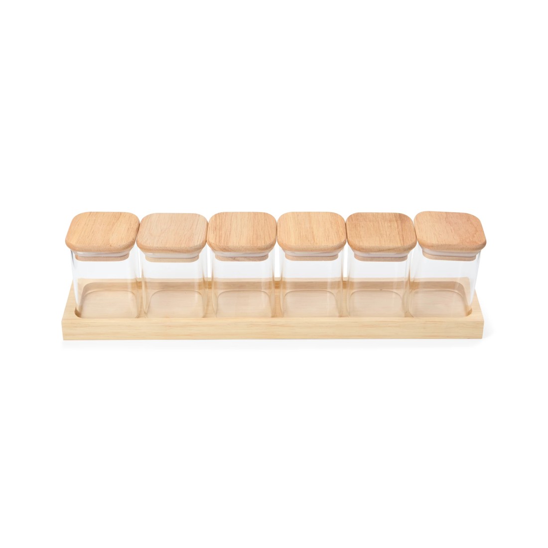 4 Set of 6 Square Spice Jars with Tray, 4 of 10