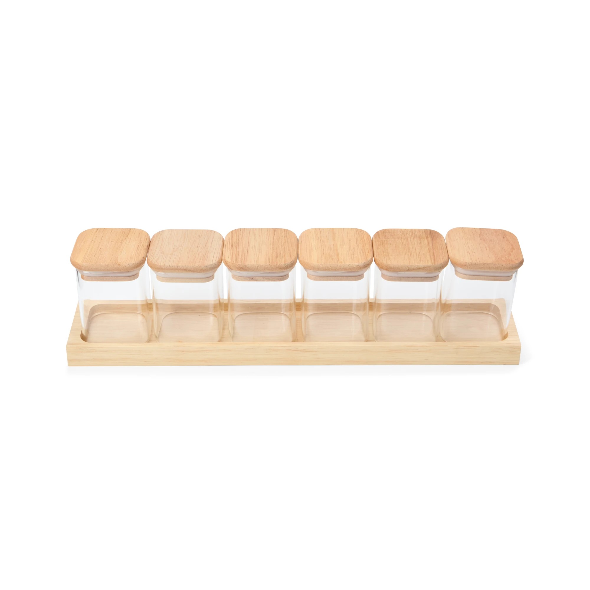 4 Set of 6 Square Spice Jars with Tray, 4 of 10