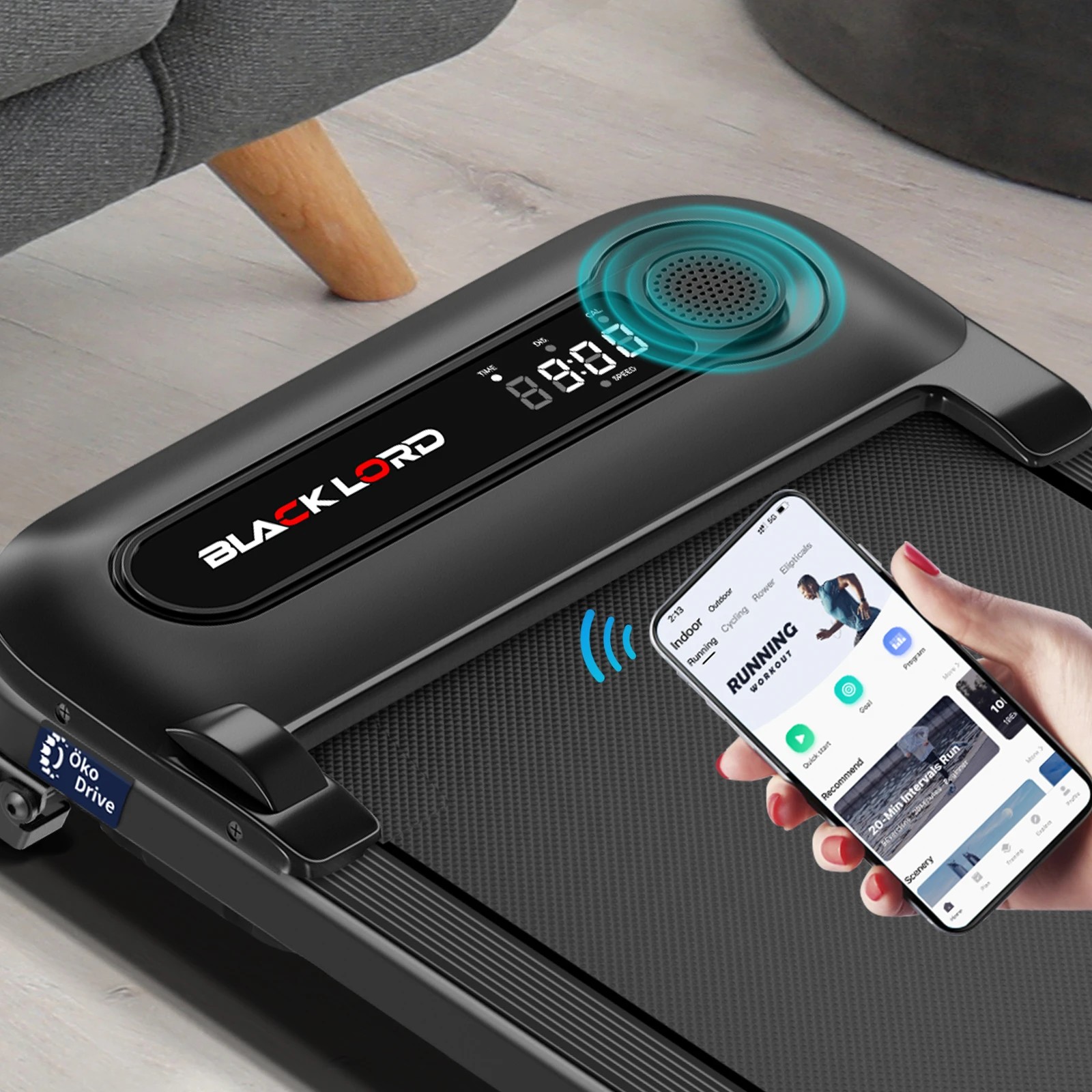 2 Black Lord Treadmill Electric Walking Pad Incline Shock Absorbers Home Gym - Black, 2 of 10