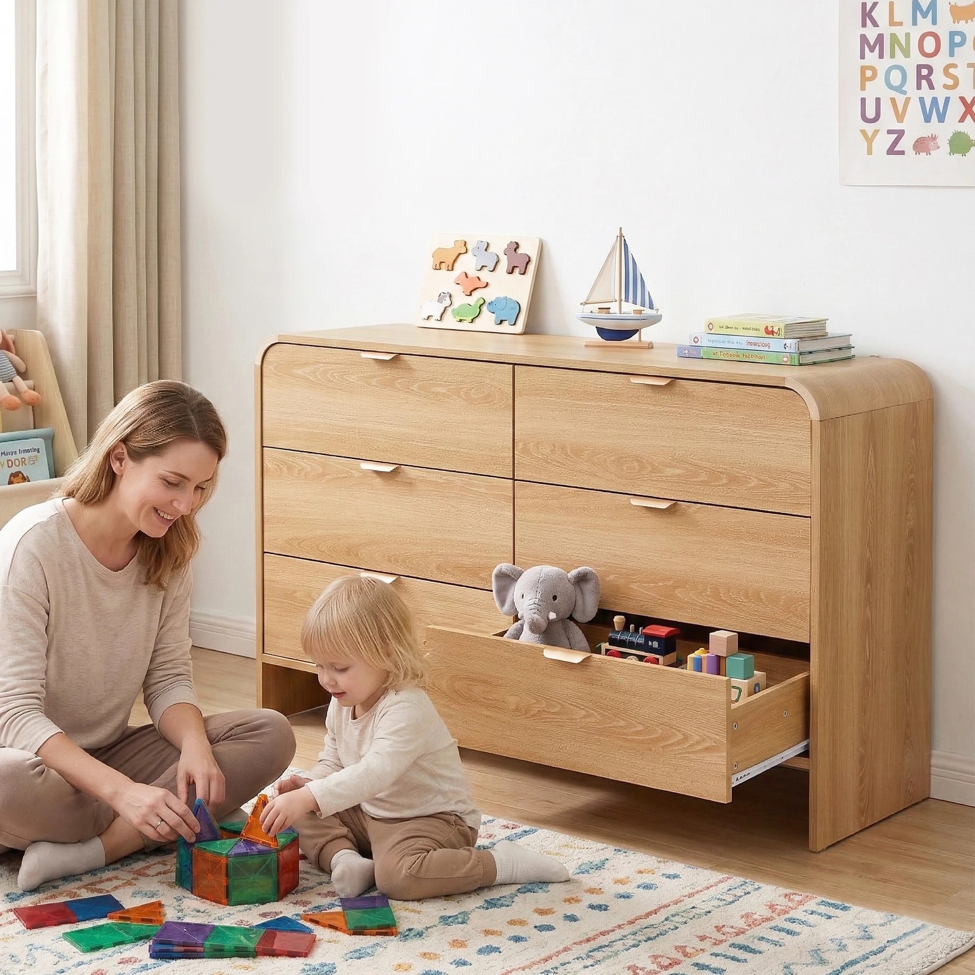 4 Artiss 6 Chest of Drawers Dresser Cabinet - Natural, 4 of 9