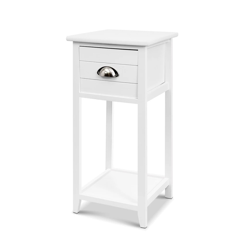 1 Artiss Bedside Table Vintage - White, 1 of 7