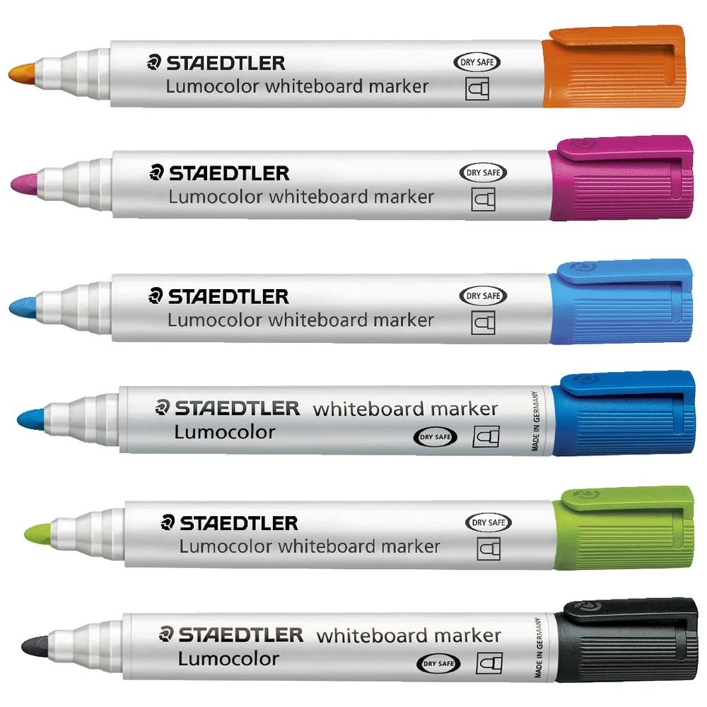 4 Staedtler Lumocolor Whiteboard Markers Bullet Brights 6 Pack, 4 of 4