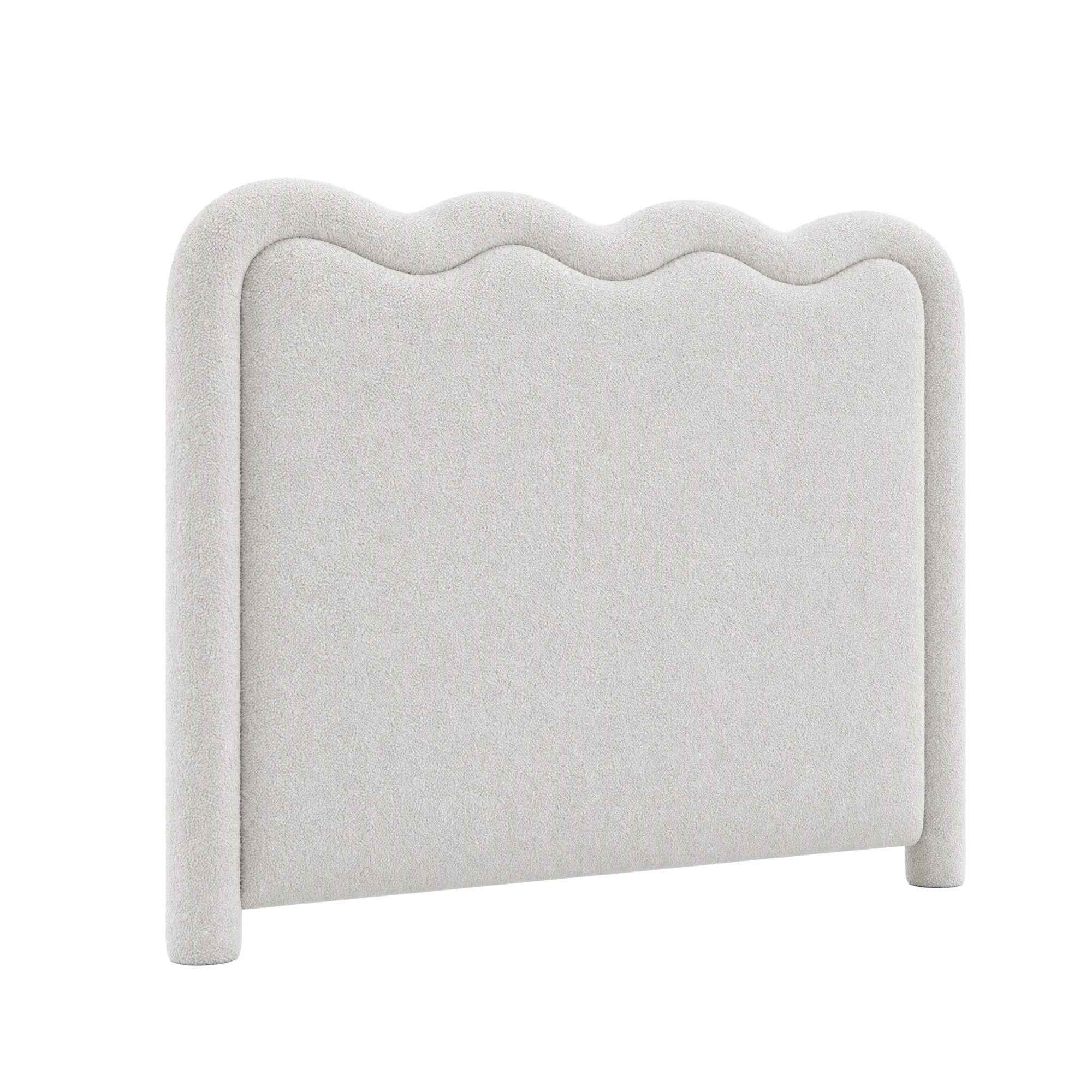 Artiss Boucle Bed Head Upholstered Wavy Headboard - Double Bed - Beige ...
