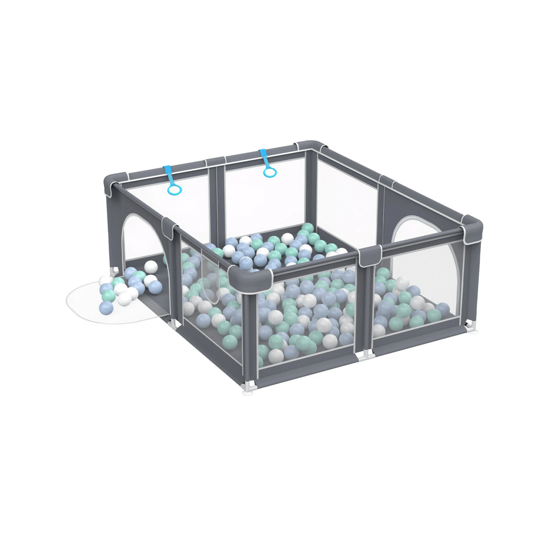 5 Advwin Large Baby Playpen 155 x 185cm Kids Activity Central Child Play Fence with Anti-Slip Base Grey, 5 of 7