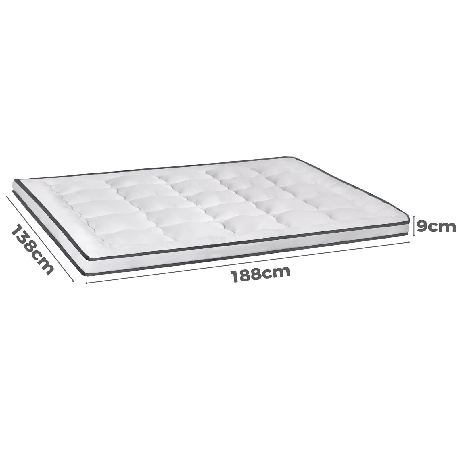 4 Starry Eucalypt Mattress Topper Pillowtop Luxury Bedding Mat Cover 9cm - Double Bed, 4 of 6