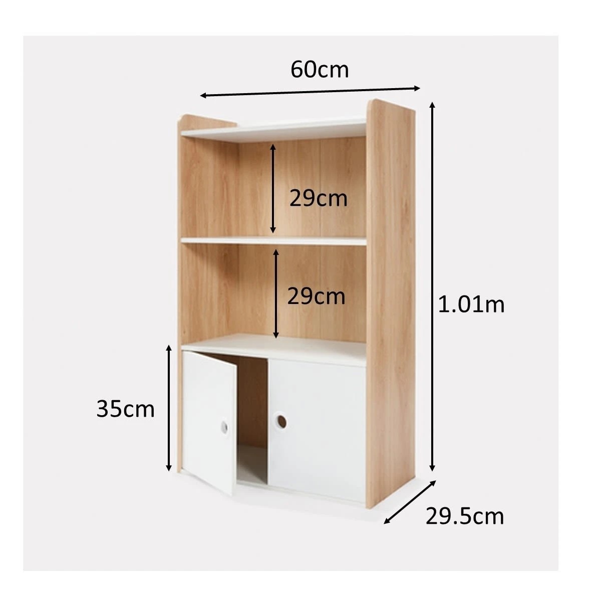 9 Oak Look and White Shelf with Cupboard, 9 of 9