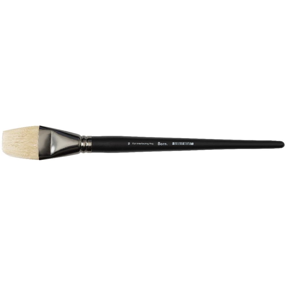 3 Born Interlocking Hog Flat Paintbrush Size 18, 3 of 3