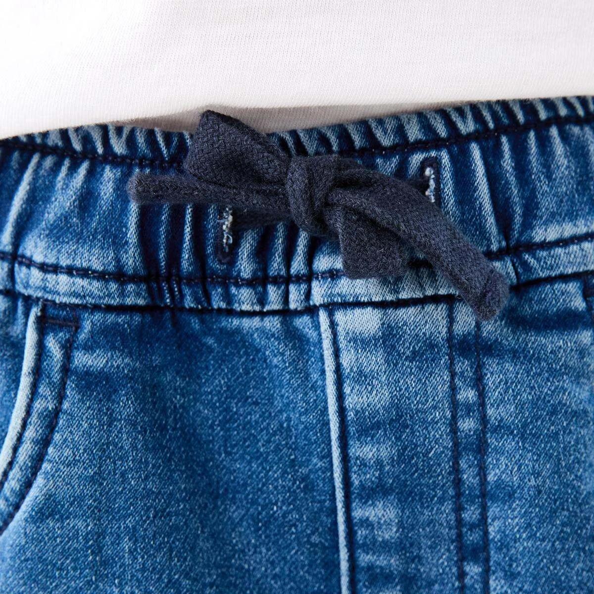 3 Knit Denim Shorts MID WASH, 3 of 6