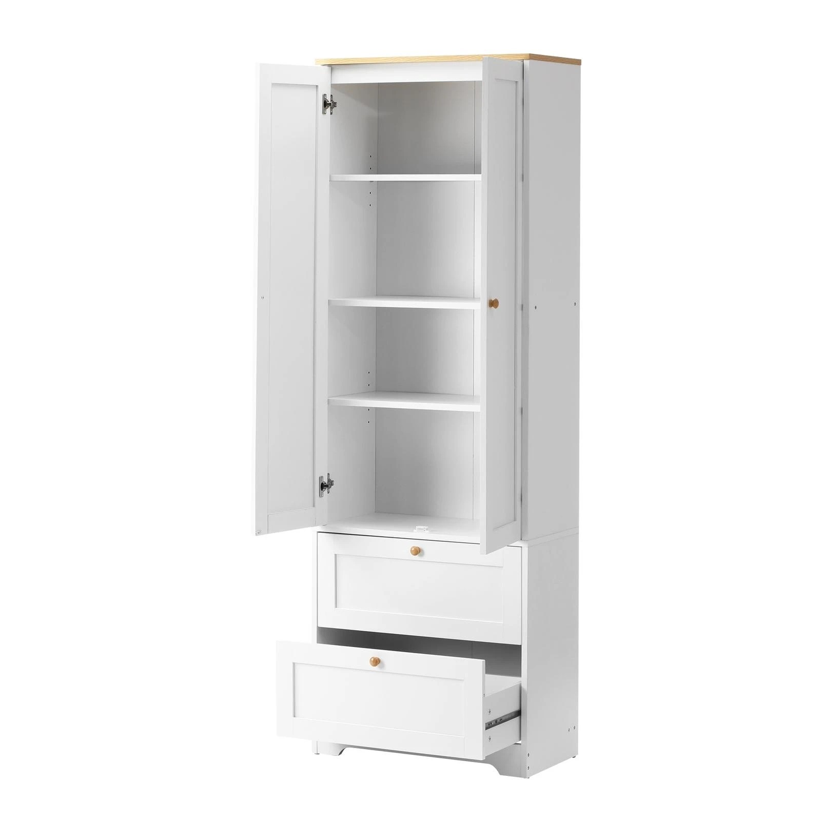 7 Oikiture Buffet Sideboard Storage Cabinet Kitchen Cupboard Wardrobe
 - White, 7 of 9