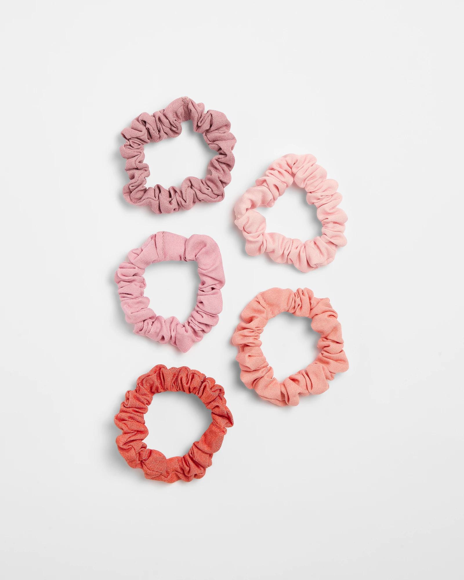 1 Target Kids 5 Pack Pastel Scrunchies PINK, 1 of 2