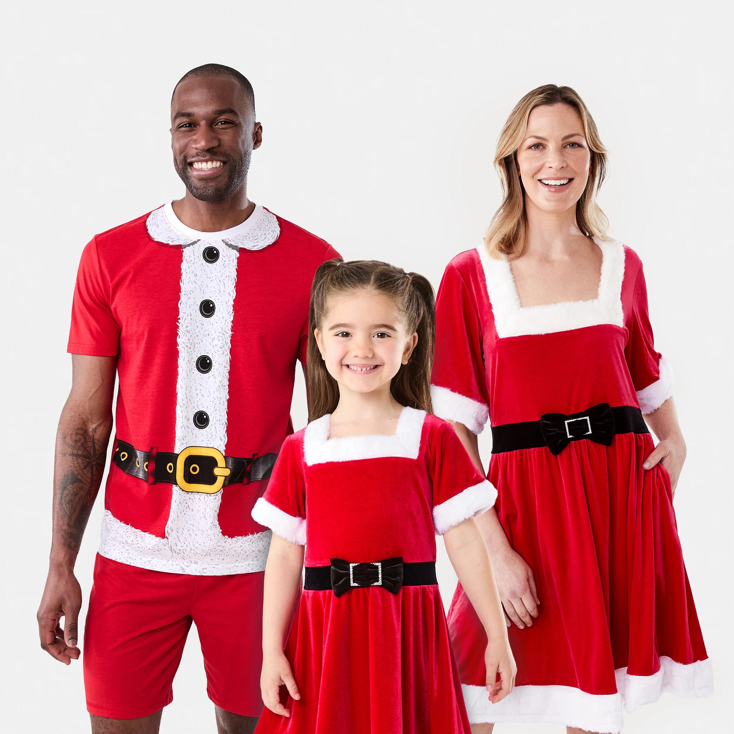 2 Christmas Santa Family Matching Dress Strawberry, 2 of 9