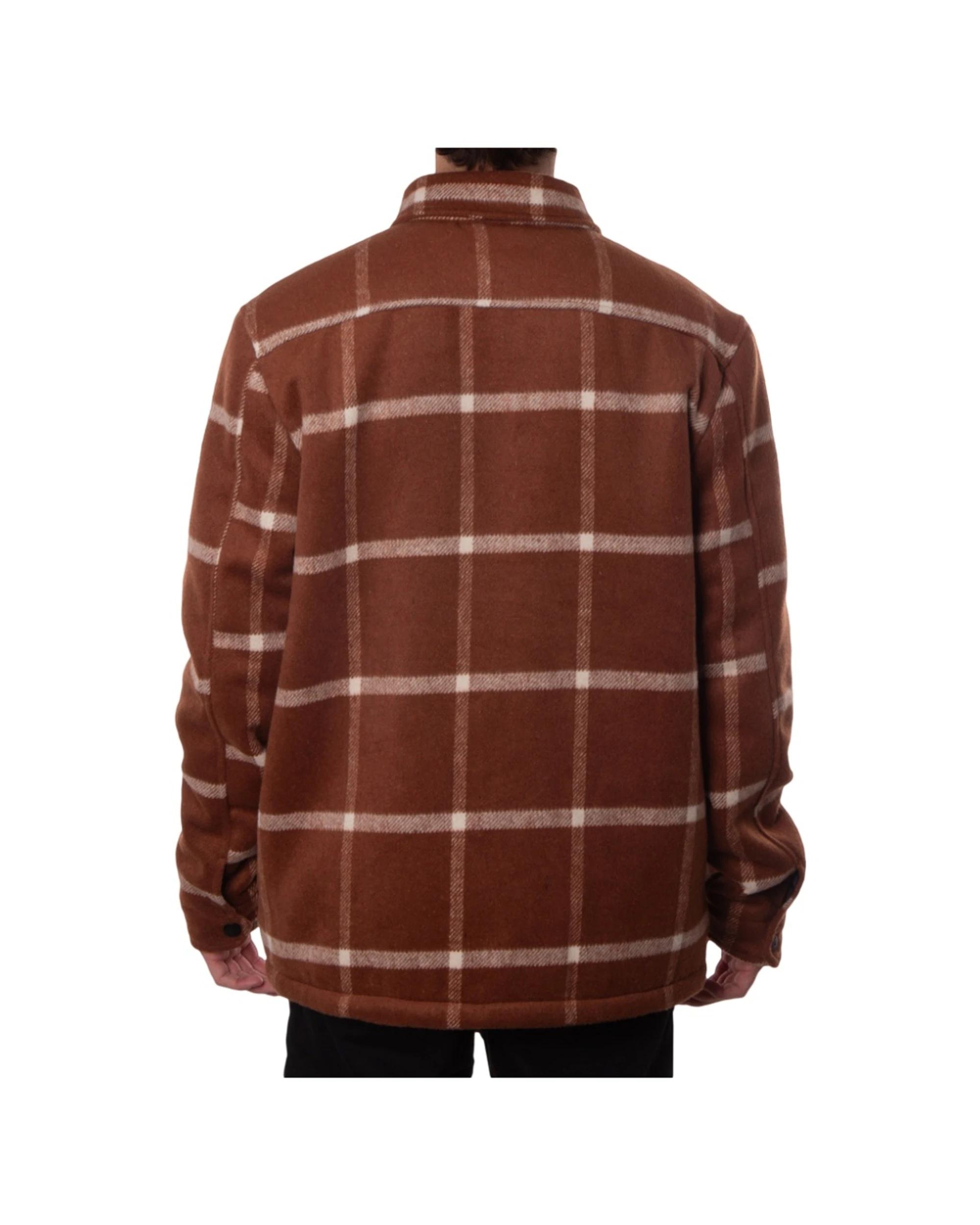 7 Fallen Footwear Mens Outerwear Polyester Lamb Jacket Durable Material BROWN/WHITE, 7 of 7