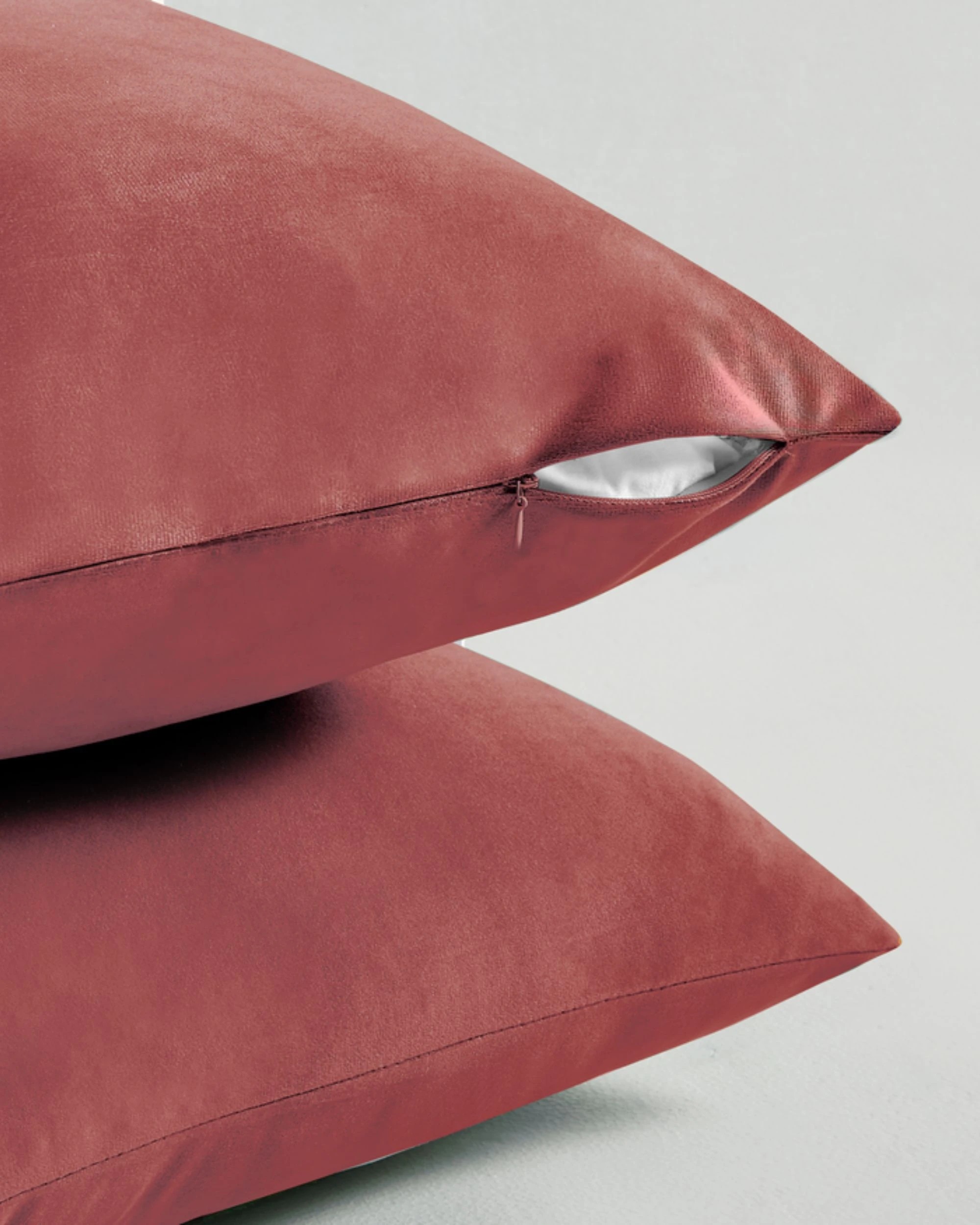 2 Gioia Casa 2-Pack Velvet European Pillowcases - Marsala - 65x65cm, 2 of 2