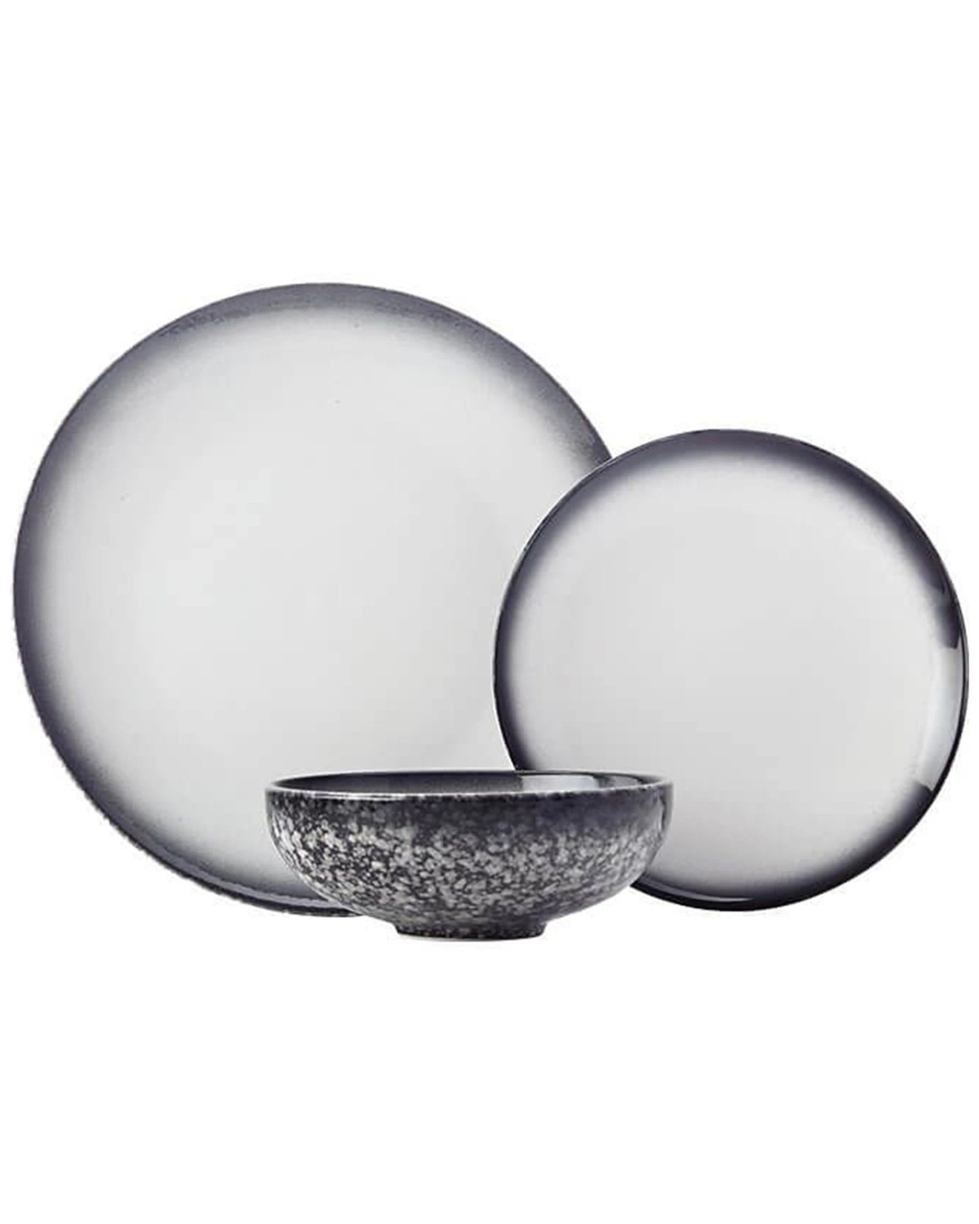 3 Maxwell & Williams 12pc Caviar Granite Porcelain Dinner Set Tableware
 - Black, 3 of 3