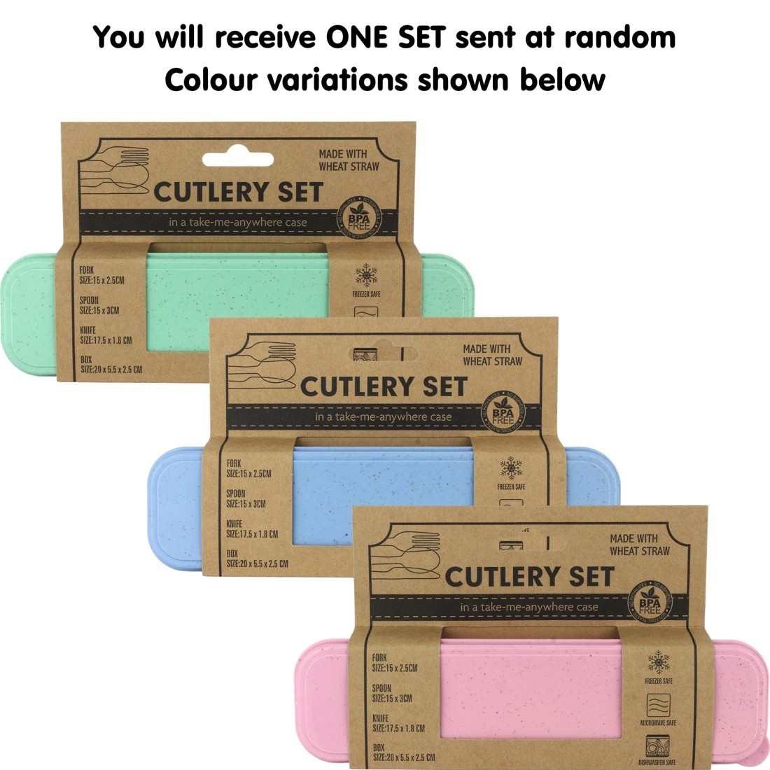 3 Durmaz Wheat Straw Travel Cutlery Set with Case, 3 of 3