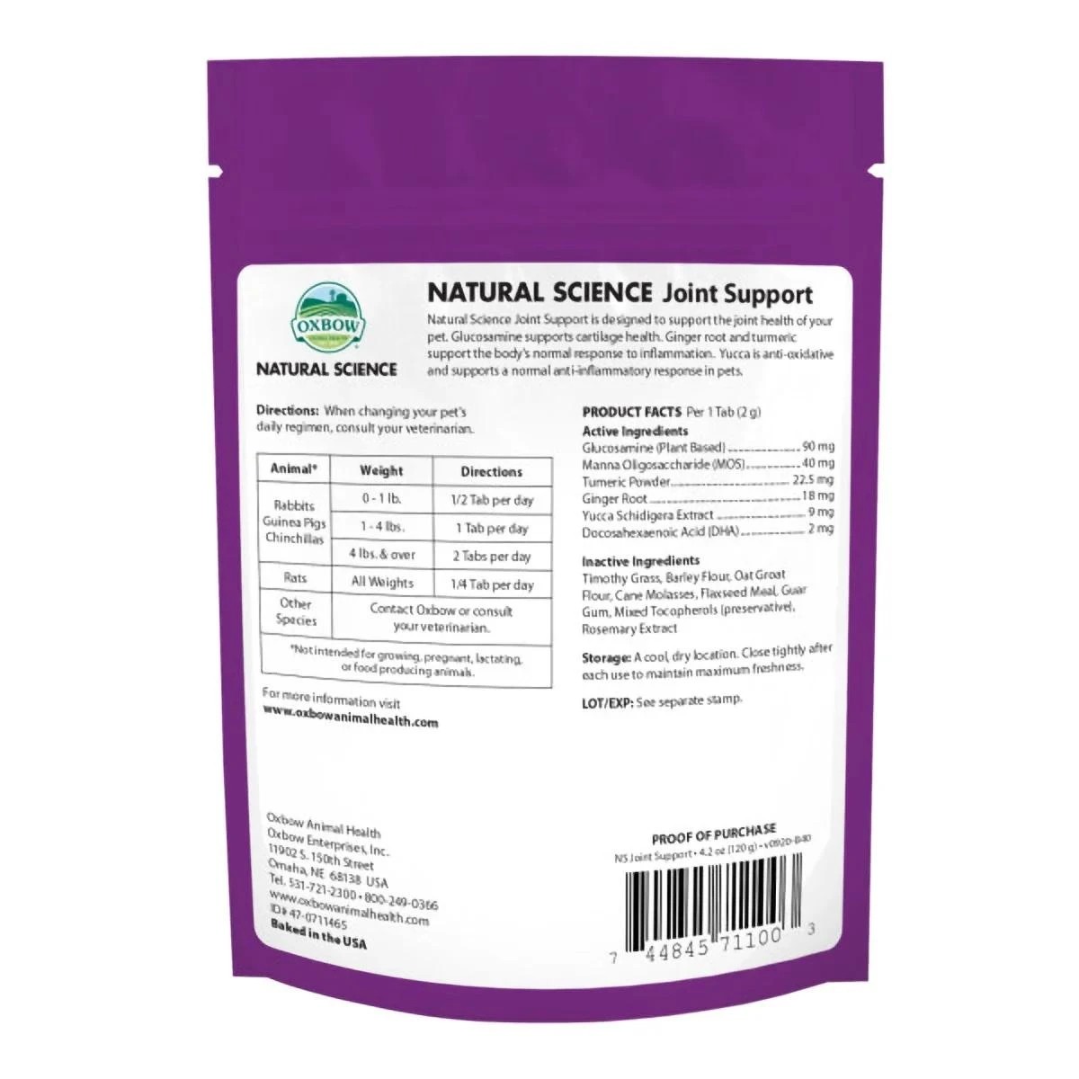 2 Oxbow Natural Science Joint Supplement 120g, 2 of 2