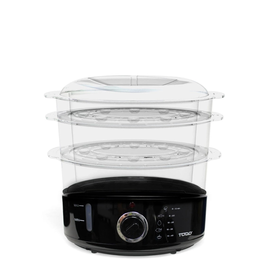 5 TODO 9L Steam Cooker Steamer 3 Tray 800W Power Dial Timer Healthy Stackable, 5 of 6