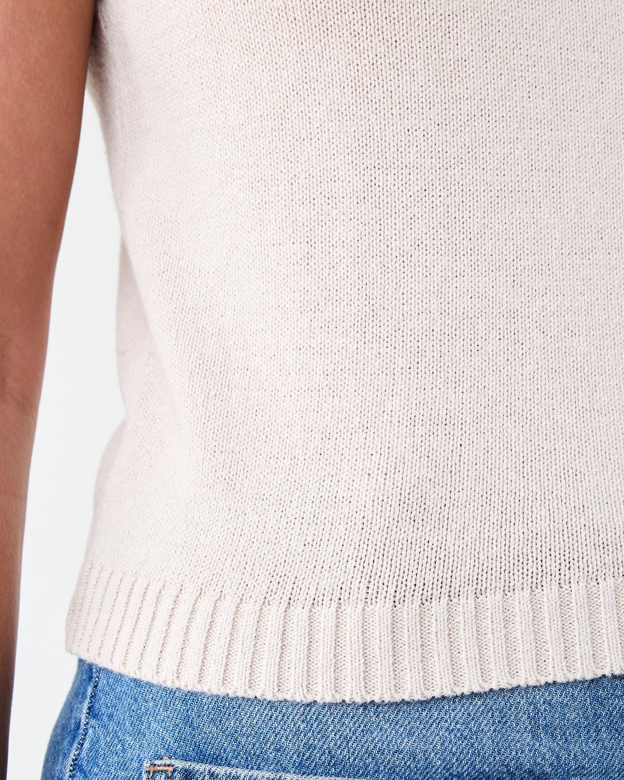 6 Sleeveless Cotton Blend Knit Top Nat Beige, 6 of 6