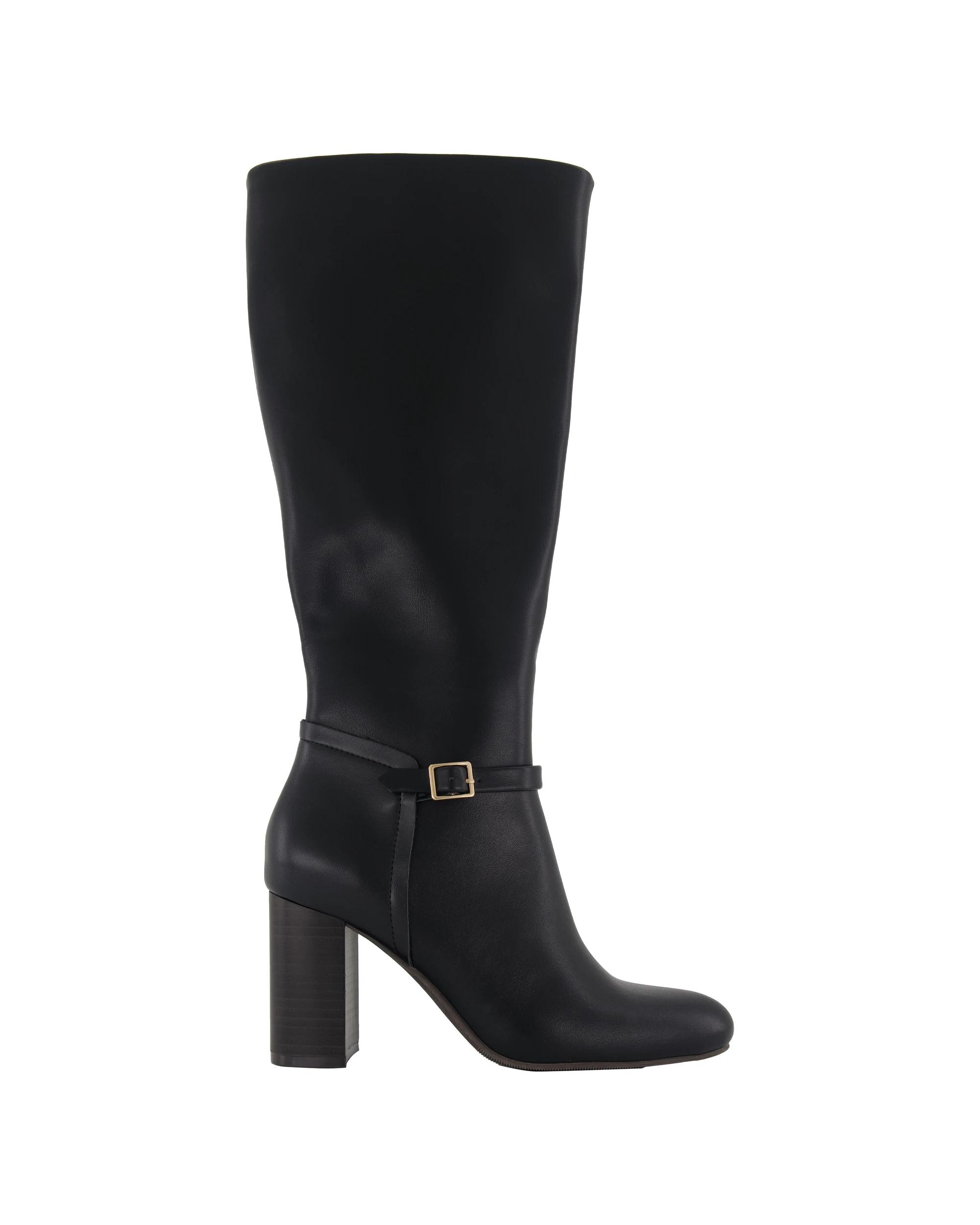1 High Zip PU Long Boots Black, 1 of 4