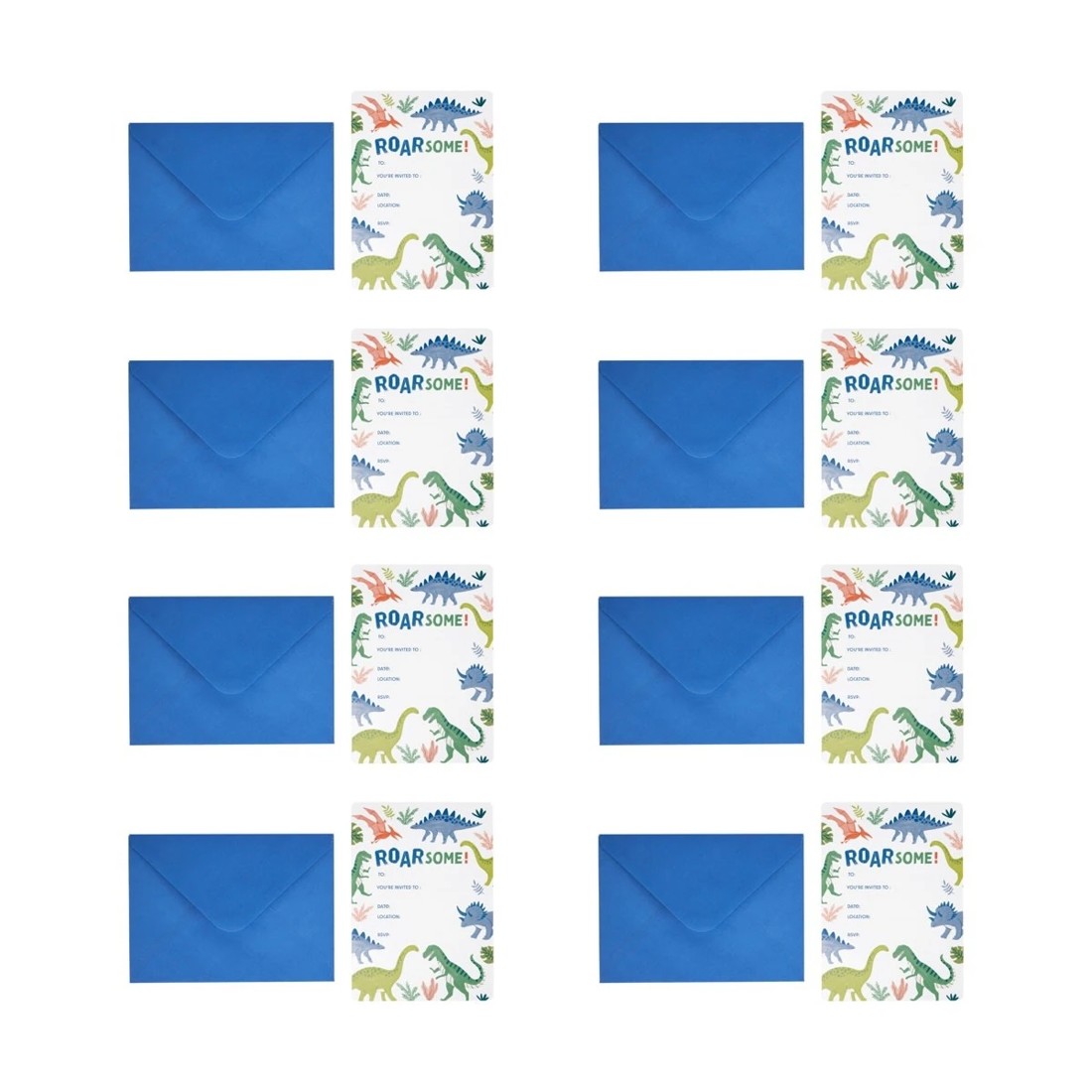 2 8 Pack Dinosaur Party Invitations, 2 of 3