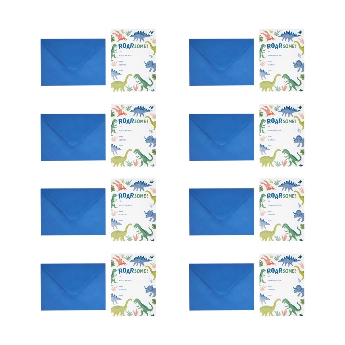 3 8 Pack Dinosaur Party Invitations, 3 of 4