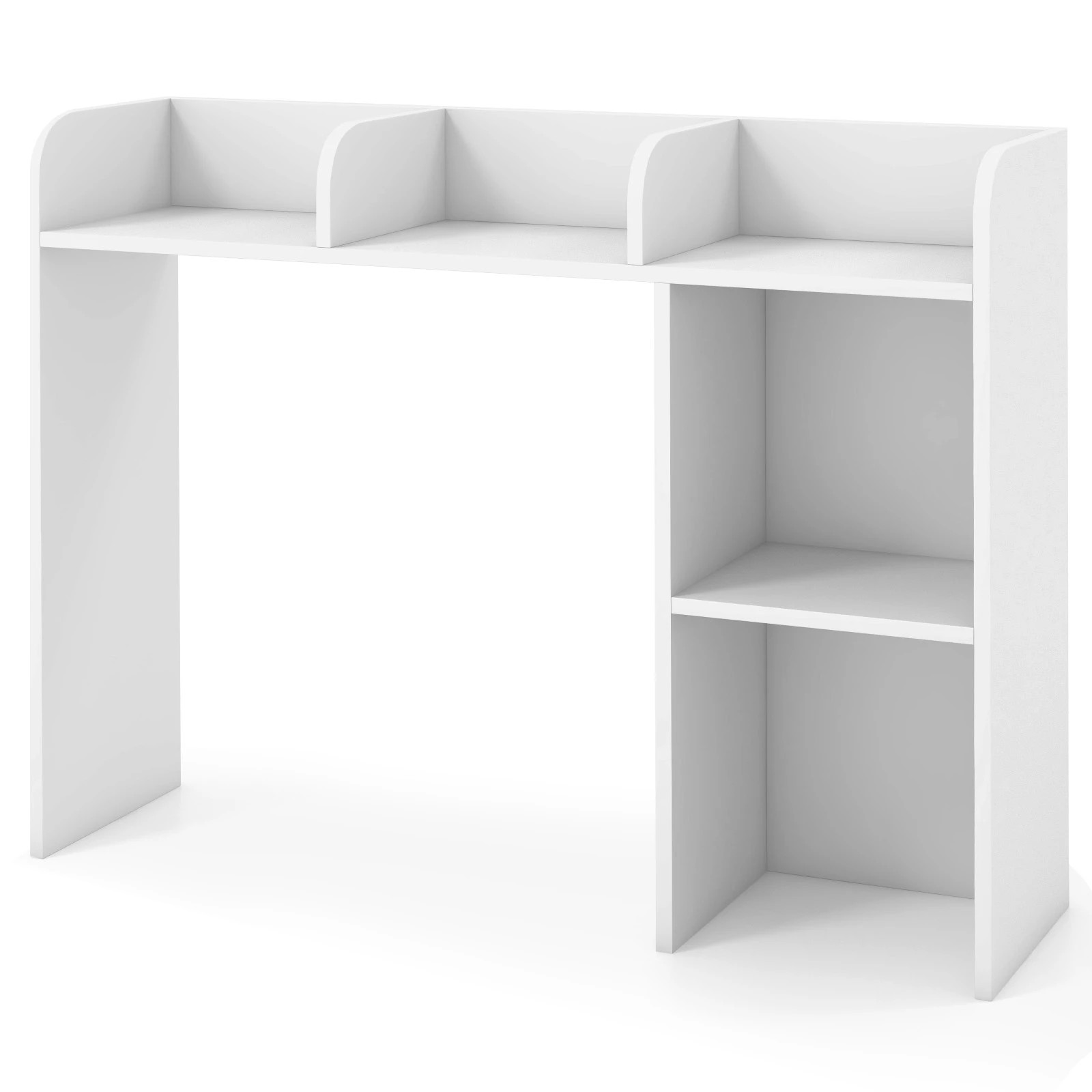 1 Costway Desktop Bookshelf Wood Display Rack w/4 Shelves & Open Compartment Storage Organiser, 1 of 1